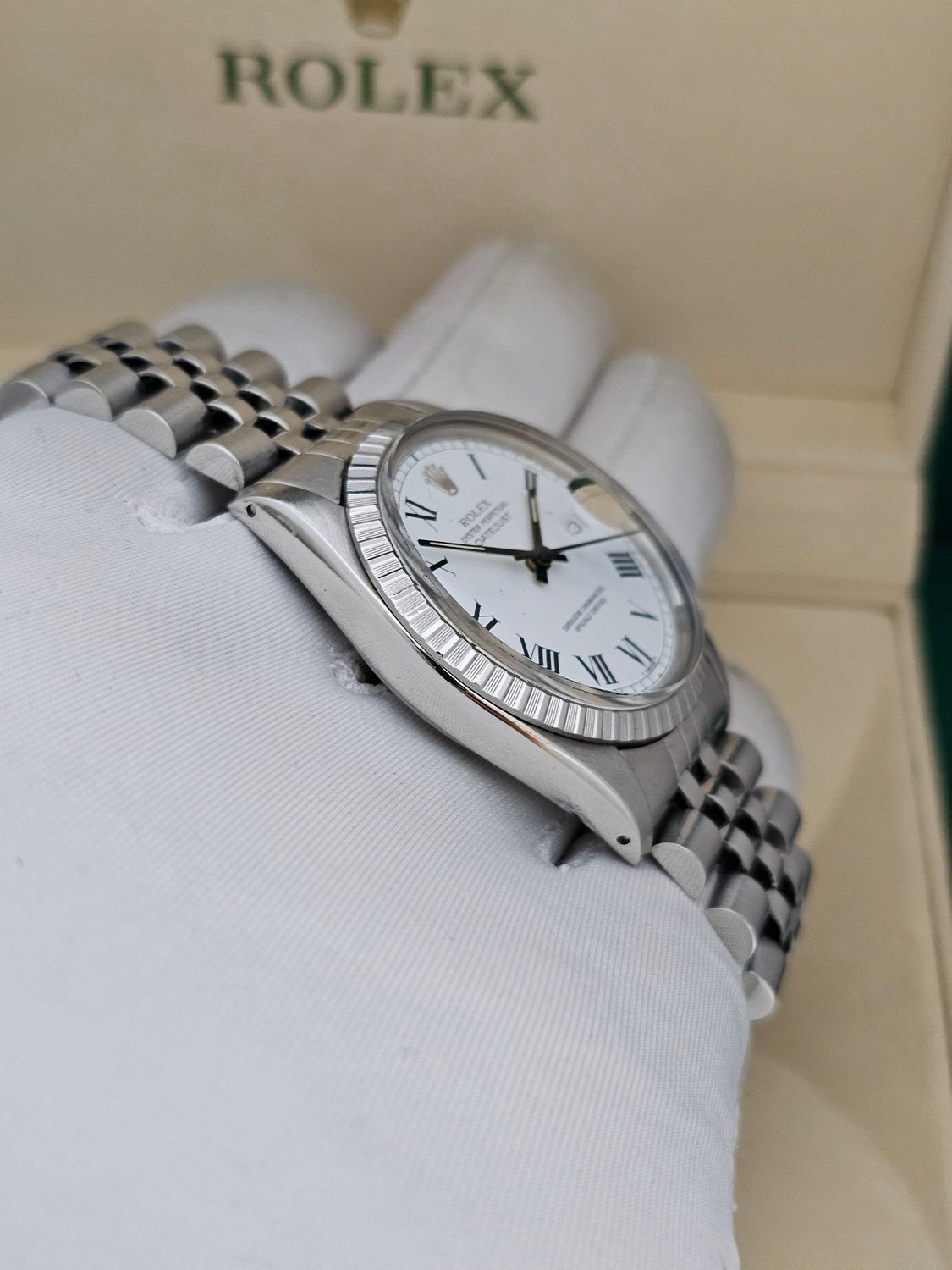 Rolex Datejust Vintage Watch 16030, Rare Buckley Dial, 1985 with Box &amp; Papers