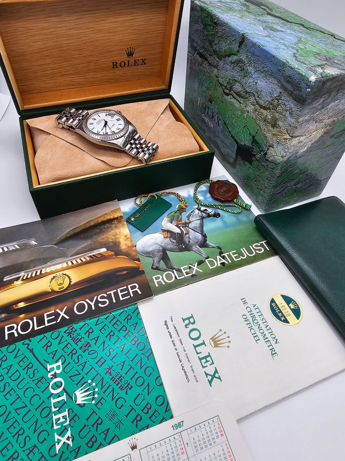 Rolex Datejust Vintage Watch 16030, Rare Buckley Dial, 1985 with Box &amp; Papers