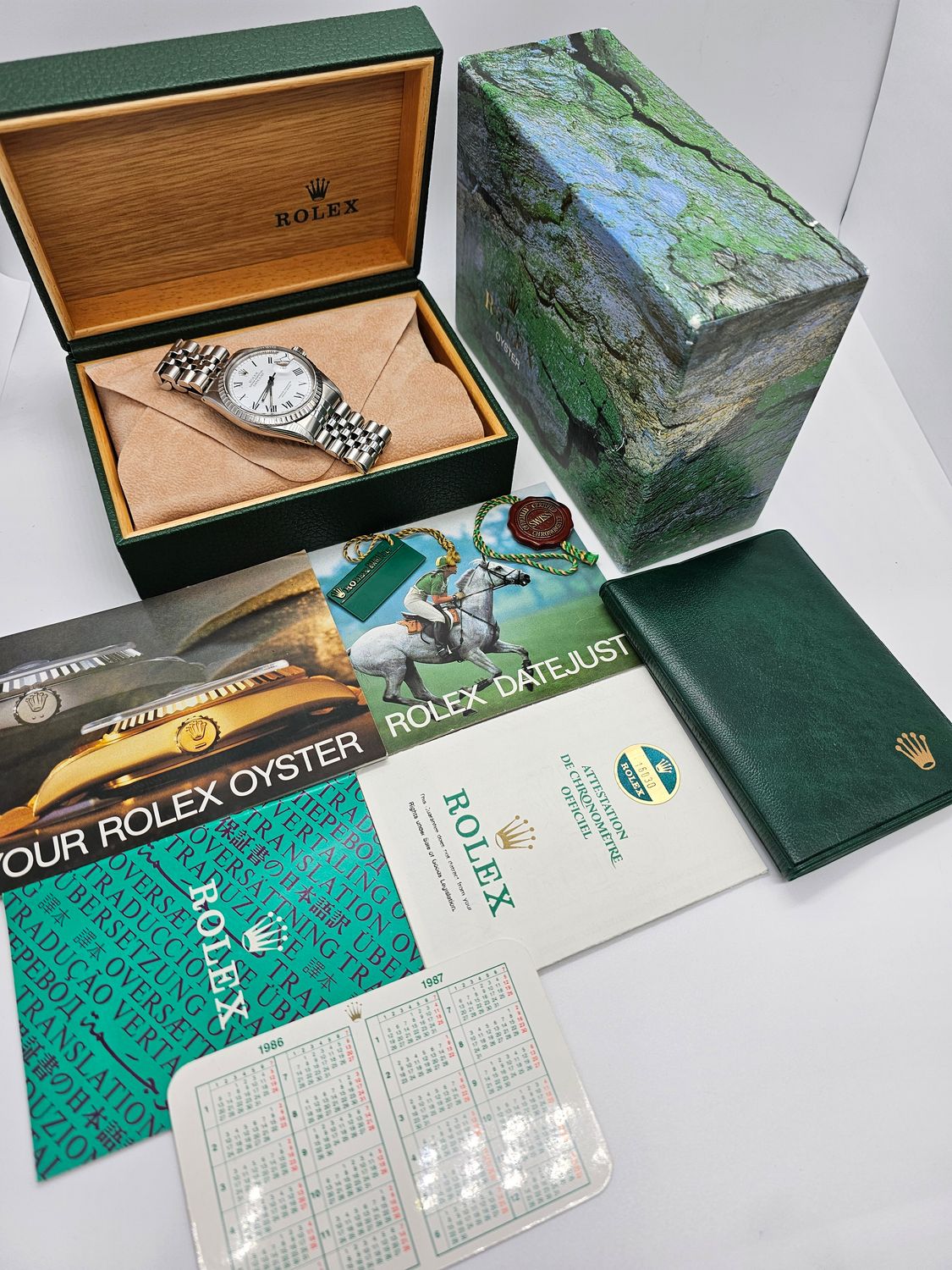 Rolex Datejust Vintage Watch 16030, Rare Buckley Dial, 1985 with Box &amp; Papers