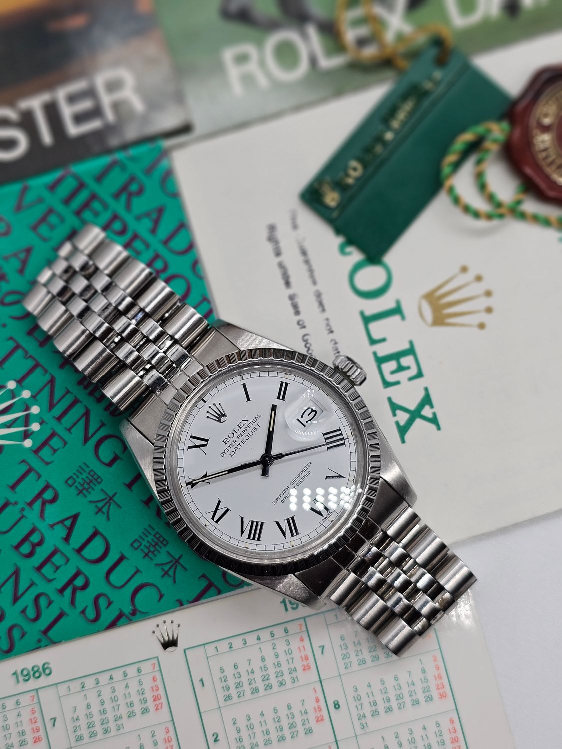 Rolex Datejust Vintage Watch 16030, Rare Buckley Dial, 1985 with Box &amp; Papers