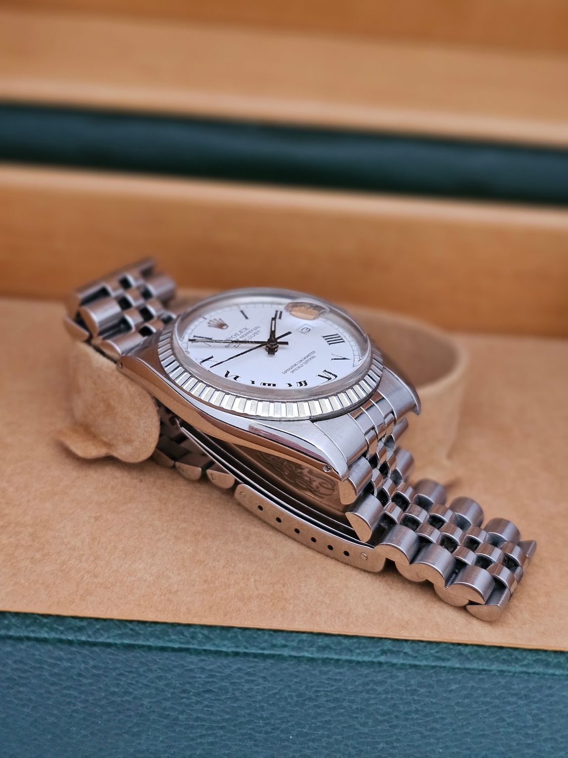 Rolex Datejust Vintage Watch 16030, Rare Buckley Dial, 1985 with Box &amp; Papers