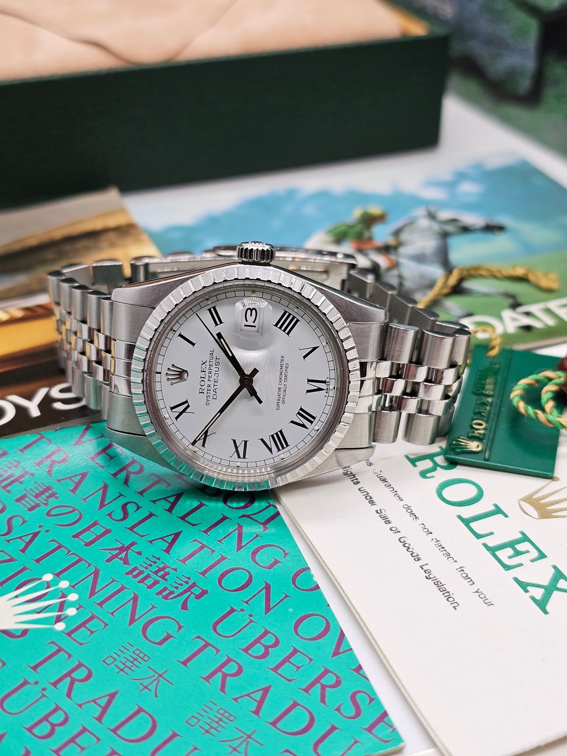 Rolex Datejust Vintage Watch 16030, Rare Buckley Dial, 1985 with Box &amp; Papers