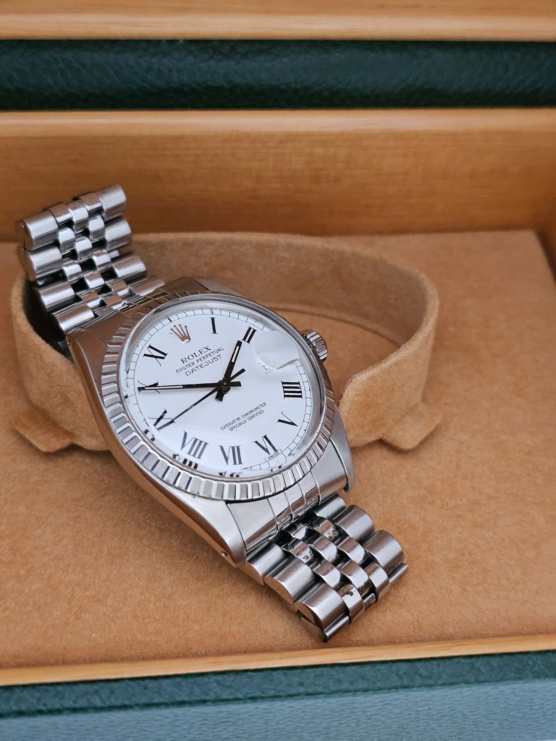Rolex Datejust Vintage Watch 16030, Rare Buckley Dial, 1985 with Box &amp; Papers