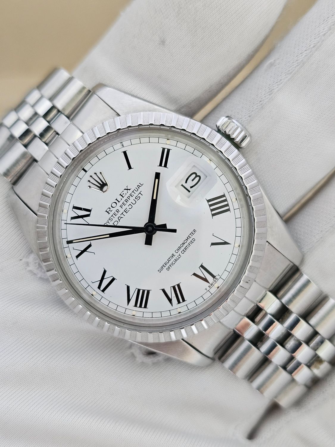 Rolex Datejust Vintage Watch 16030, Rare Buckley Dial, 1985 with Box &amp; Papers