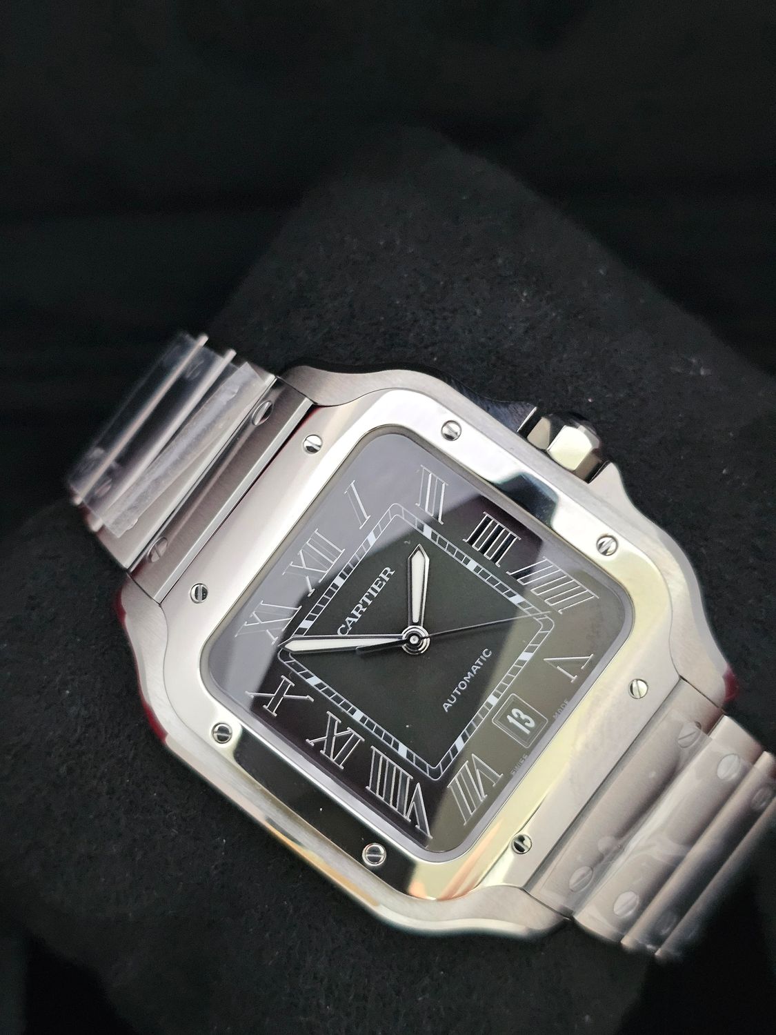 Cartier Santos De Cartier, Large Green Watch, 2024 Full Set New/Unworn WSSA0062
