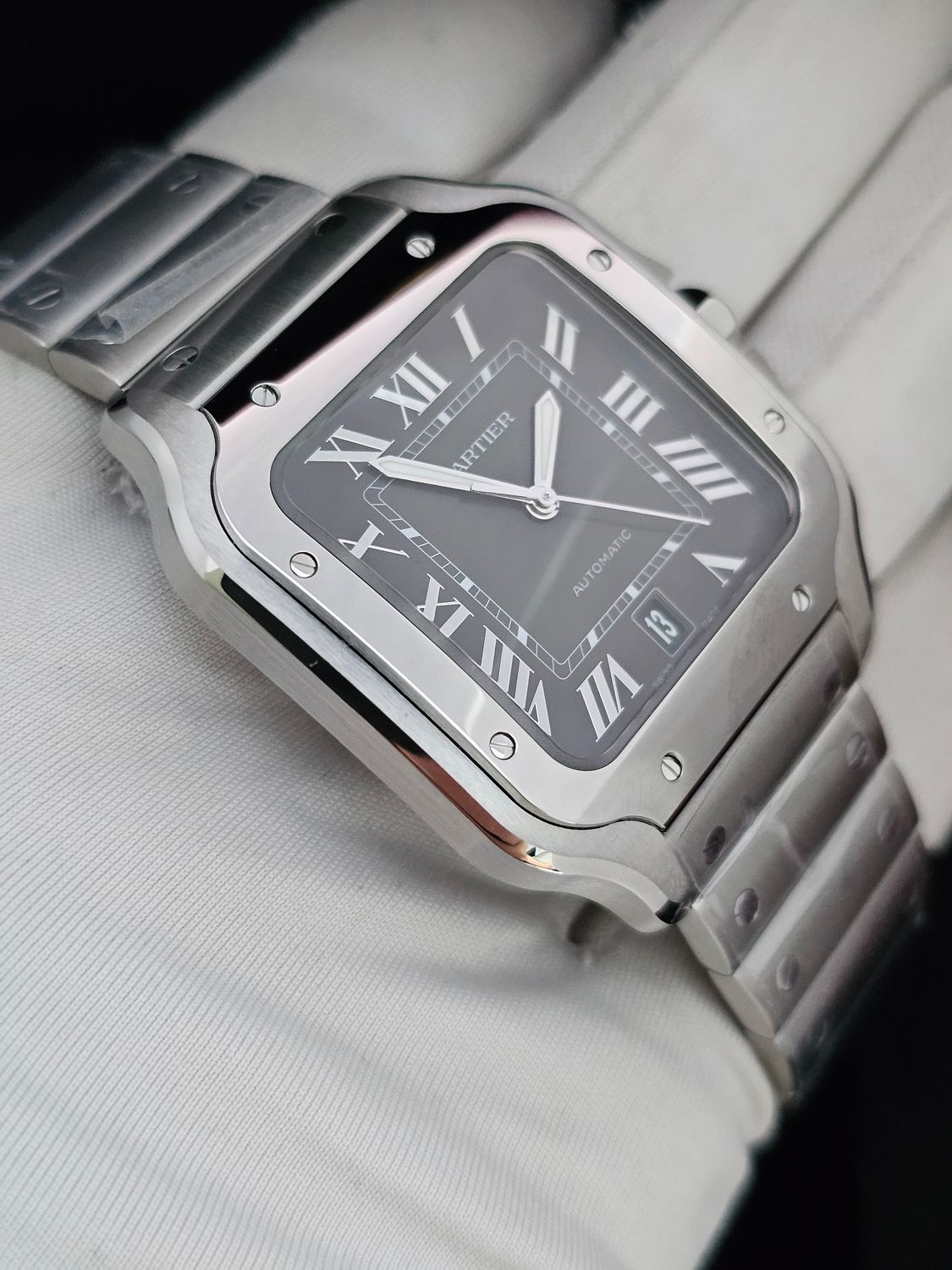 Cartier Santos De Cartier, Large Green Watch, 2024 Full Set New/Unworn WSSA0062