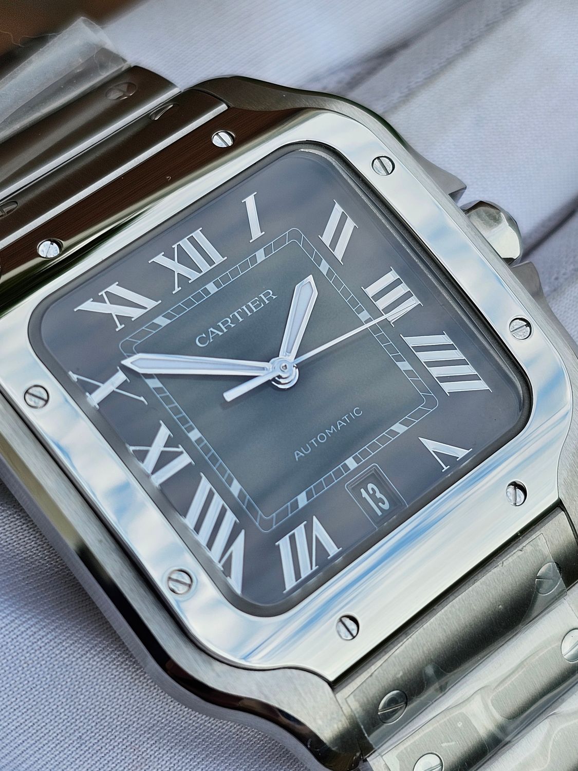 Cartier Santos De Cartier, Large Green Watch, 2024 Full Set New/Unworn WSSA0062