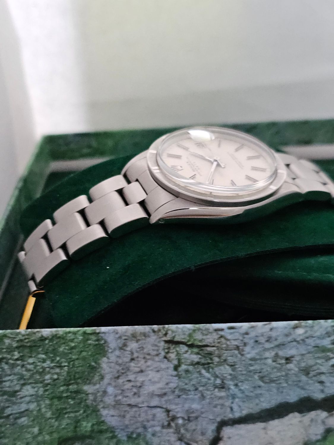 Rolex Oyster Perpetual Date Watch, Thunderbird Bezel, White Dial, Ref 1501