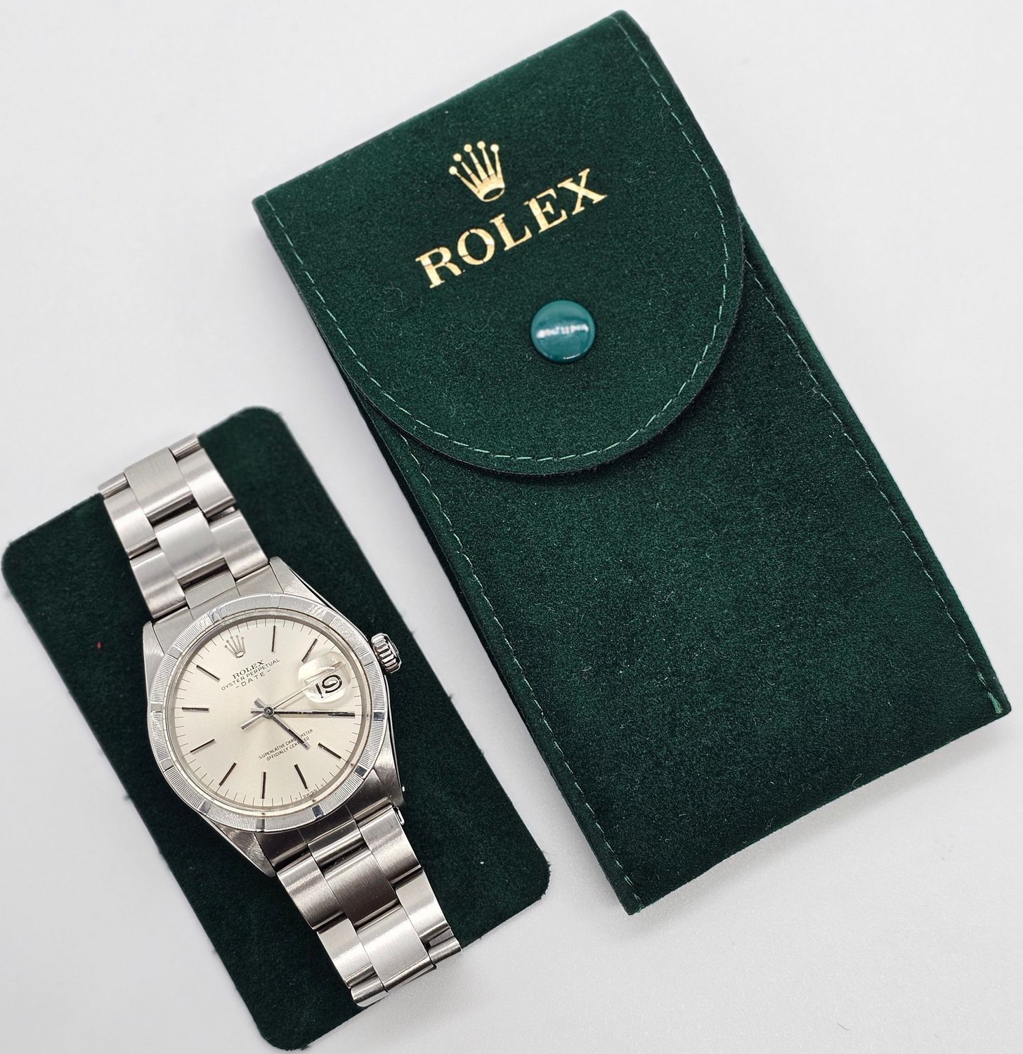 Rolex Oyster Perpetual Date Watch, Thunderbird Bezel, White Dial, Ref 1501