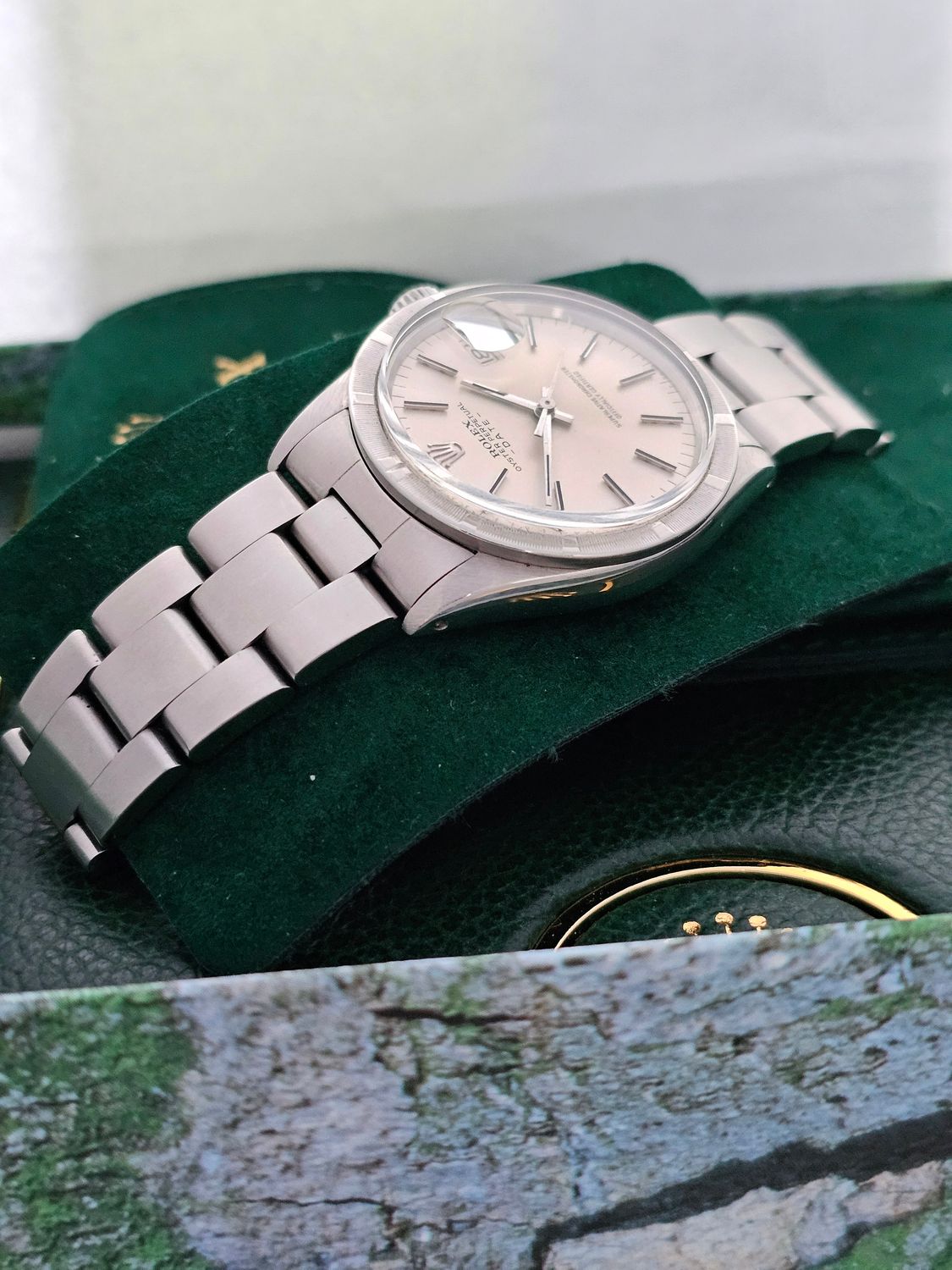 Rolex Oyster Perpetual Date Watch, Thunderbird Bezel, White Dial, Ref 1501