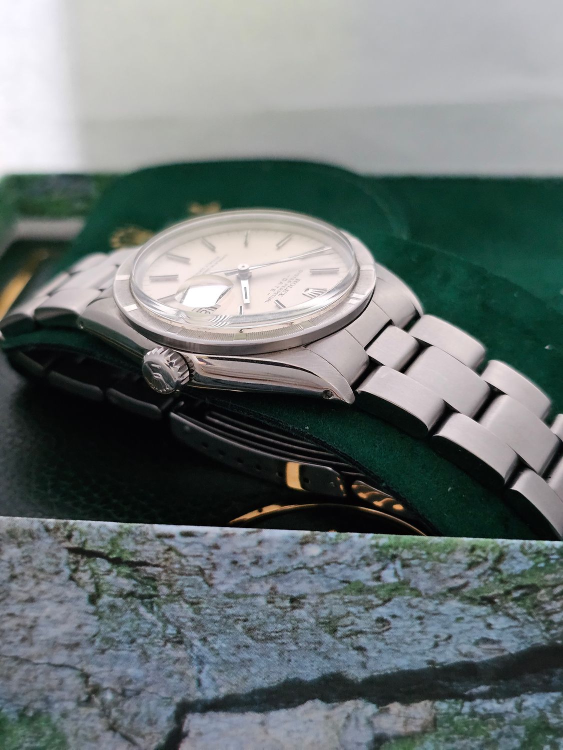 Rolex Oyster Perpetual Date Watch, Thunderbird Bezel, White Dial, Ref 1501