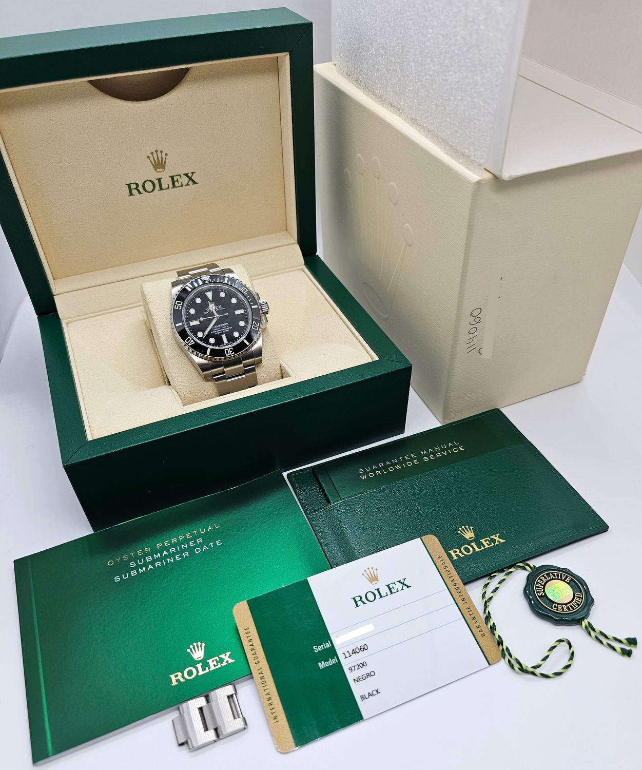 Rolex Submariner Watch 114060, 2016 Box &amp; Papers Unpolished