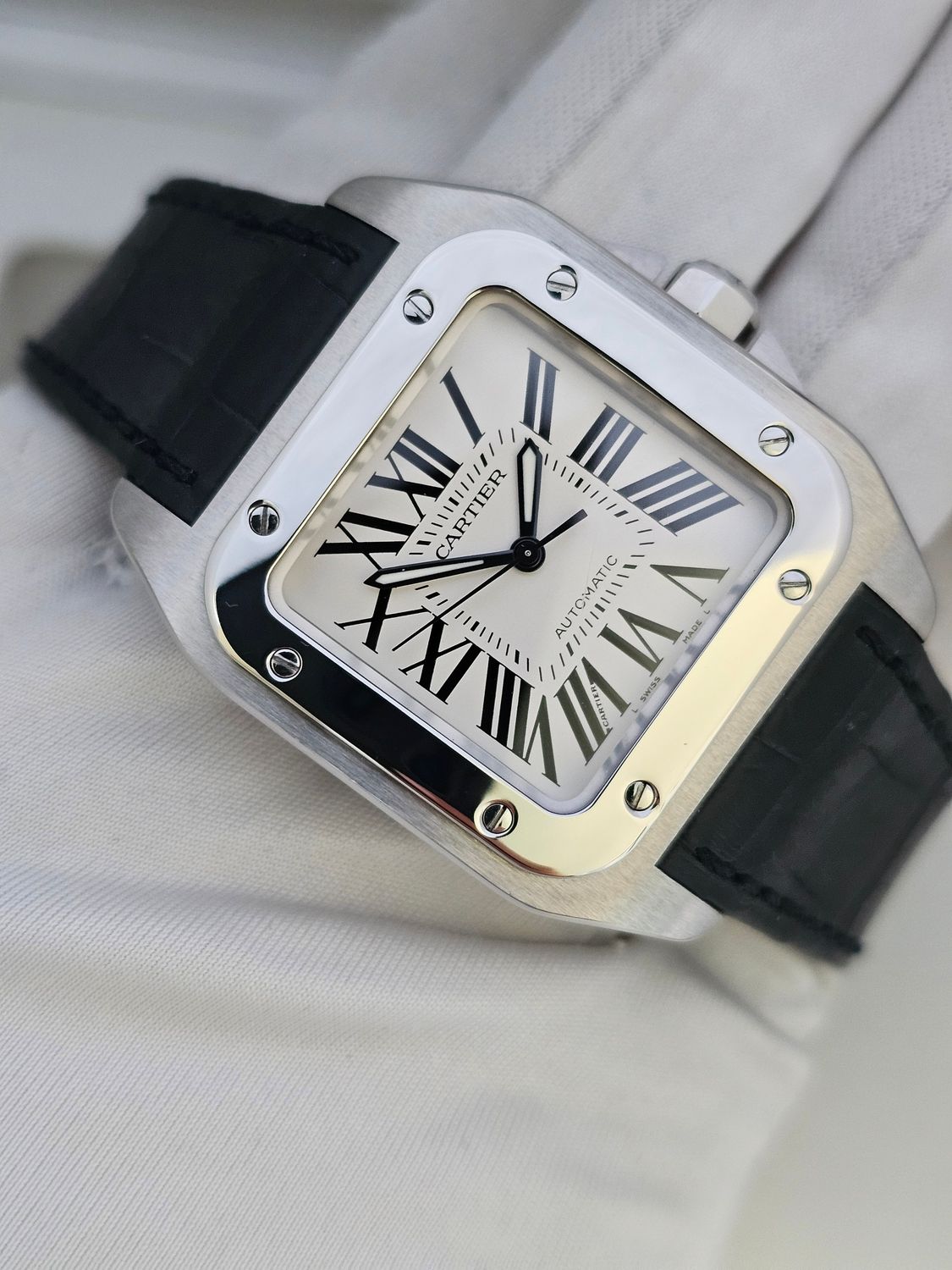 Cartier Santos 100 watch, Ref 2878, Box Papers 2006