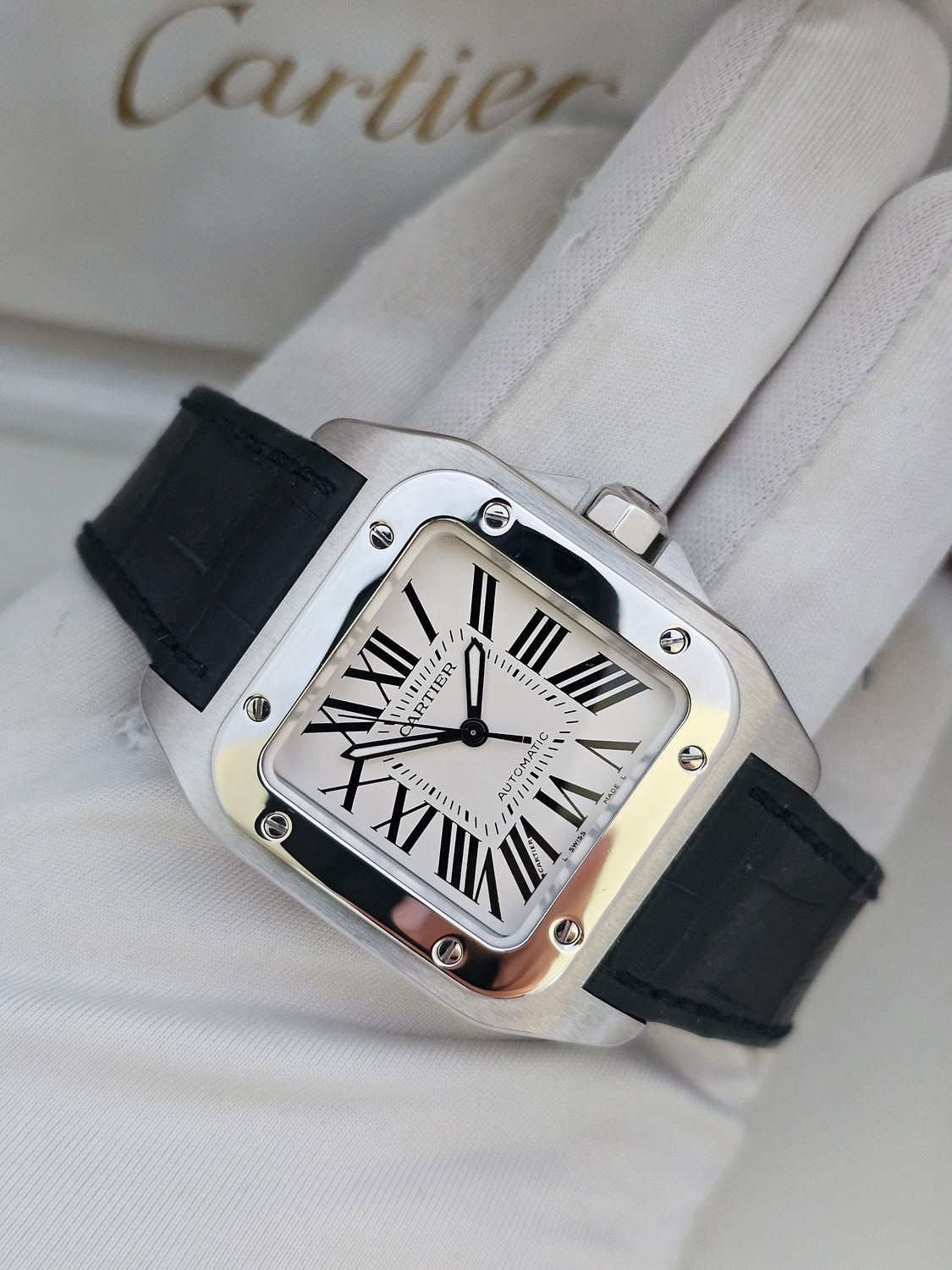 Cartier Santos 100 watch, Ref 2878, Box Papers 2006