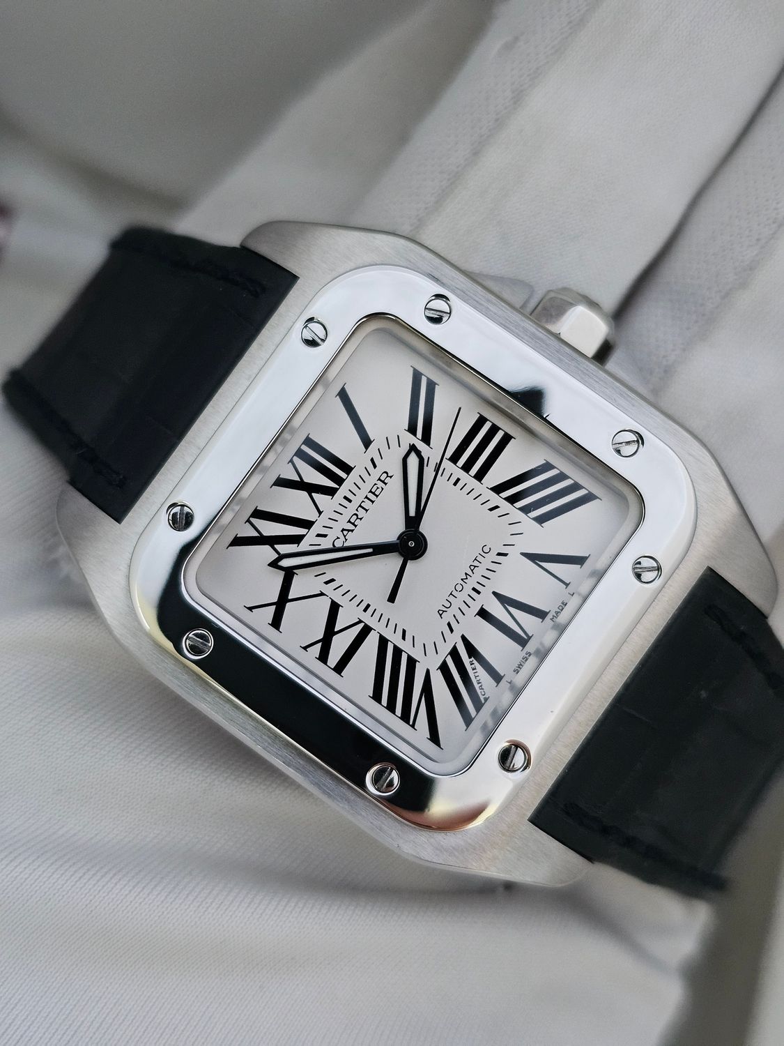 Cartier Santos 100 watch, Ref 2878, Box Papers 2006