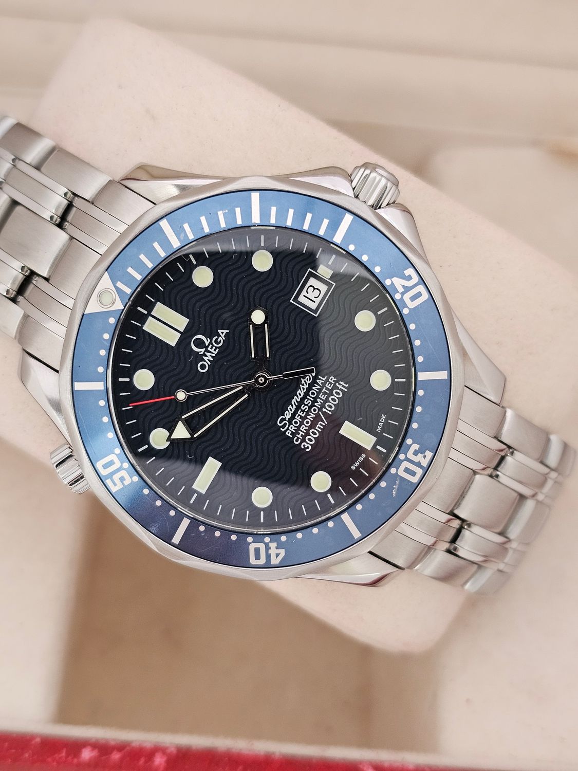 Omega Seamaster 300m Watch, Blue Dial 2000 Box &amp; Papers, Ref 2531.80.00