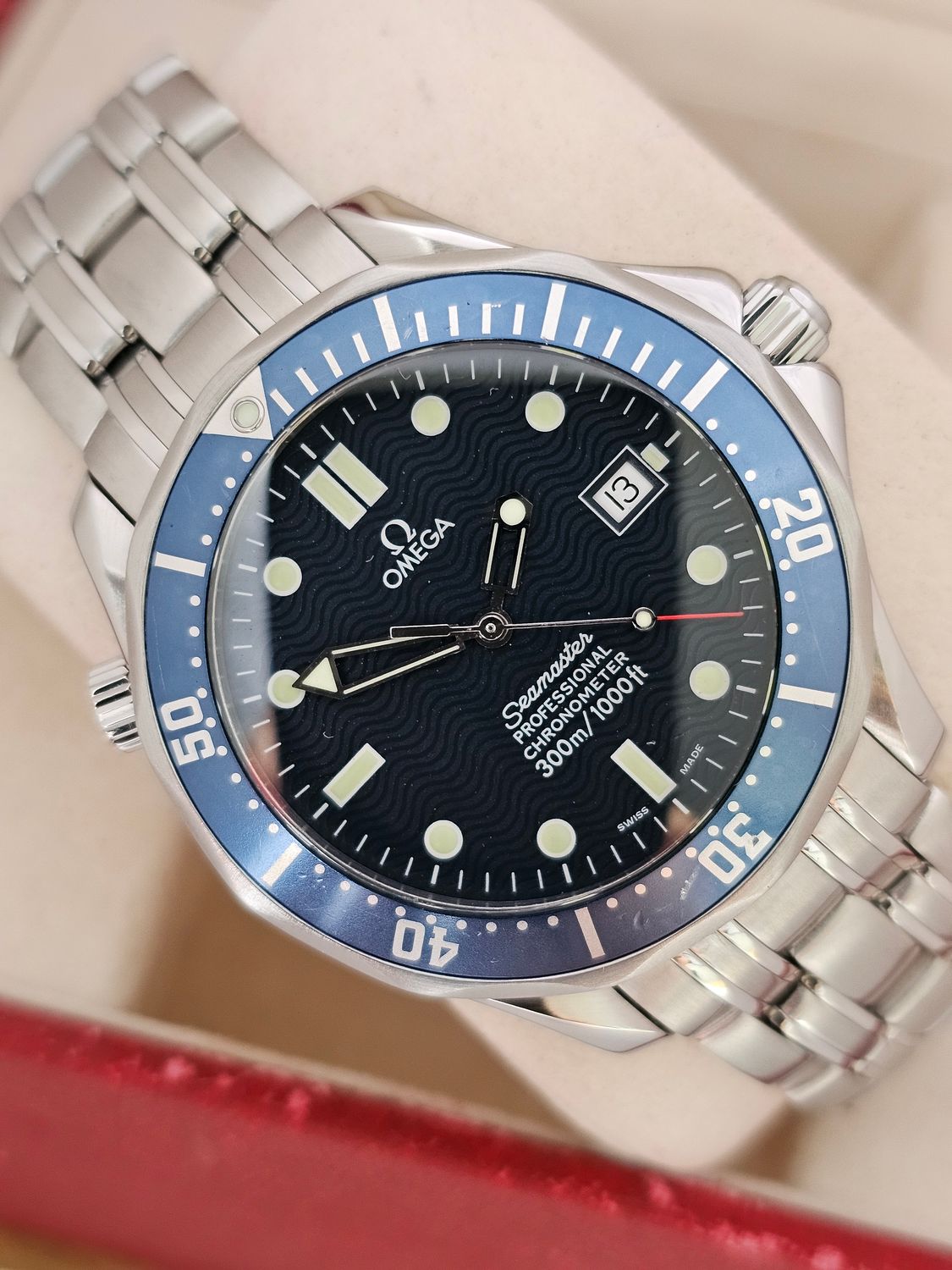 Omega Seamaster 300m Watch, Blue Dial 2000 Box &amp; Papers, Ref 2531.80.00