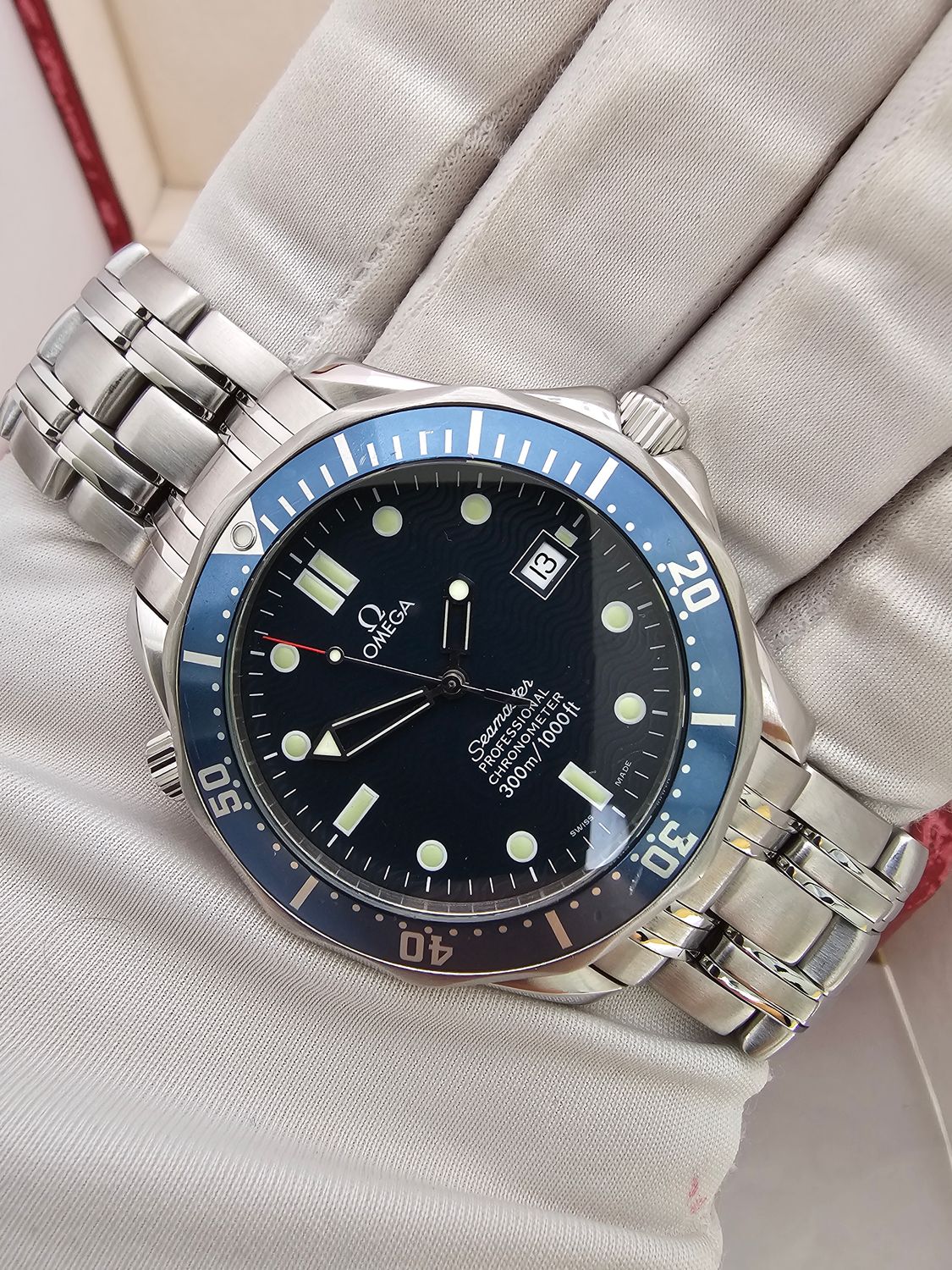 Omega Seamaster 300m Watch, Blue Dial 2000 Box &amp; Papers, Ref 2531.80.00