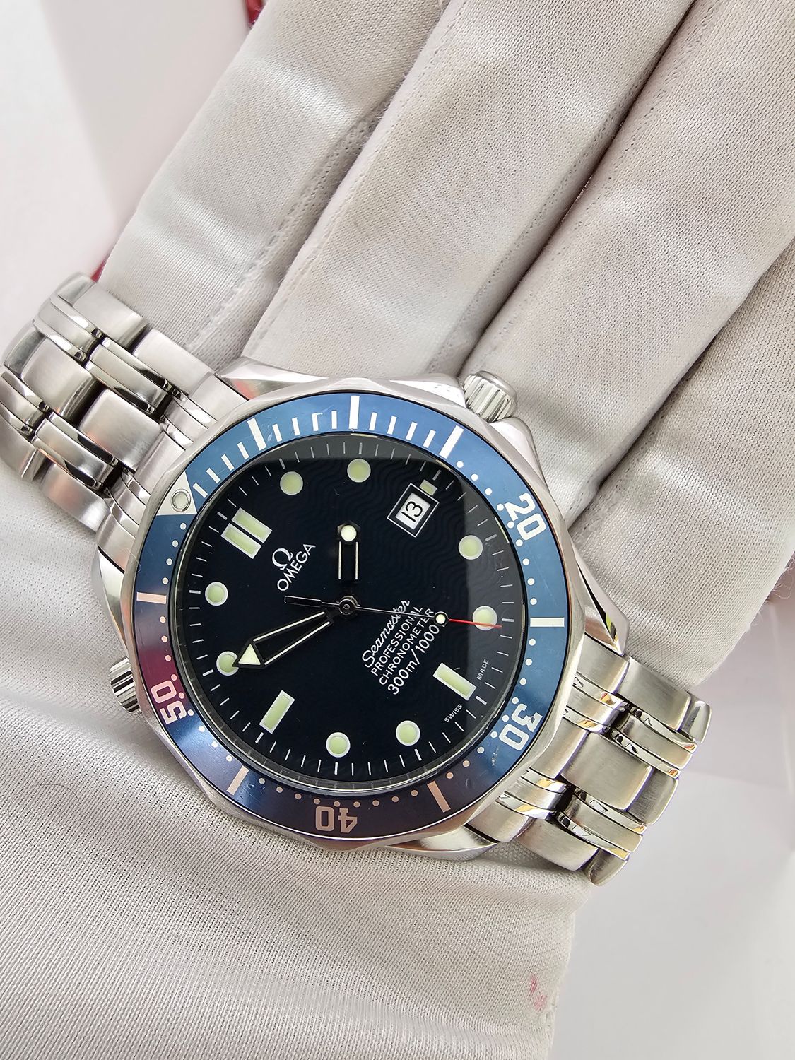 Omega Seamaster 300m Watch, Blue Dial 2000 Box &amp; Papers, Ref 2531.80.00