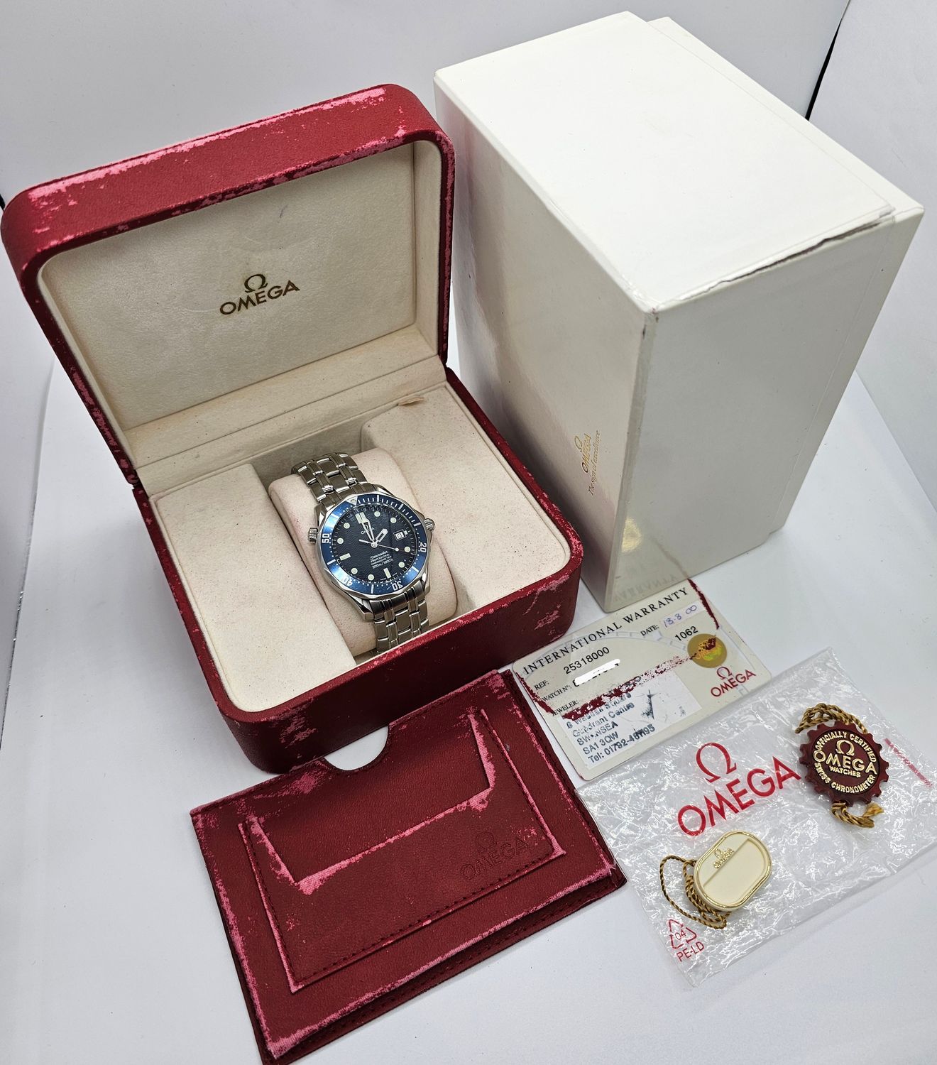 Omega Seamaster 300m Watch, Blue Dial 2000 Box &amp; Papers, Ref 2531.80.00