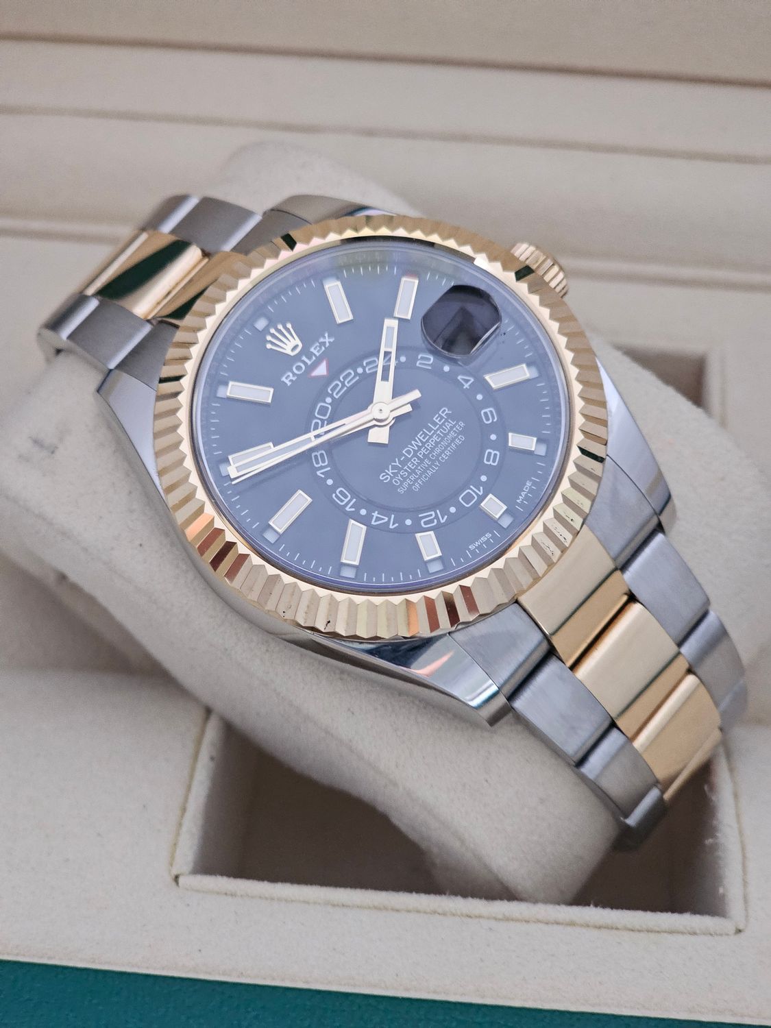 Rolex Sky Dweller Watch, Ref 326933, 2020 Full Set Black Dial