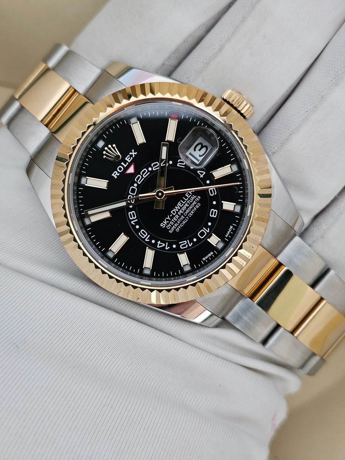 Rolex Sky Dweller Watch, Ref 326933, 2020 Full Set Black Dial