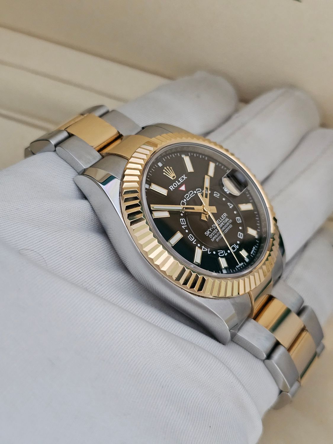 Rolex Sky Dweller Watch, Ref 326933, 2020 Full Set Black Dial