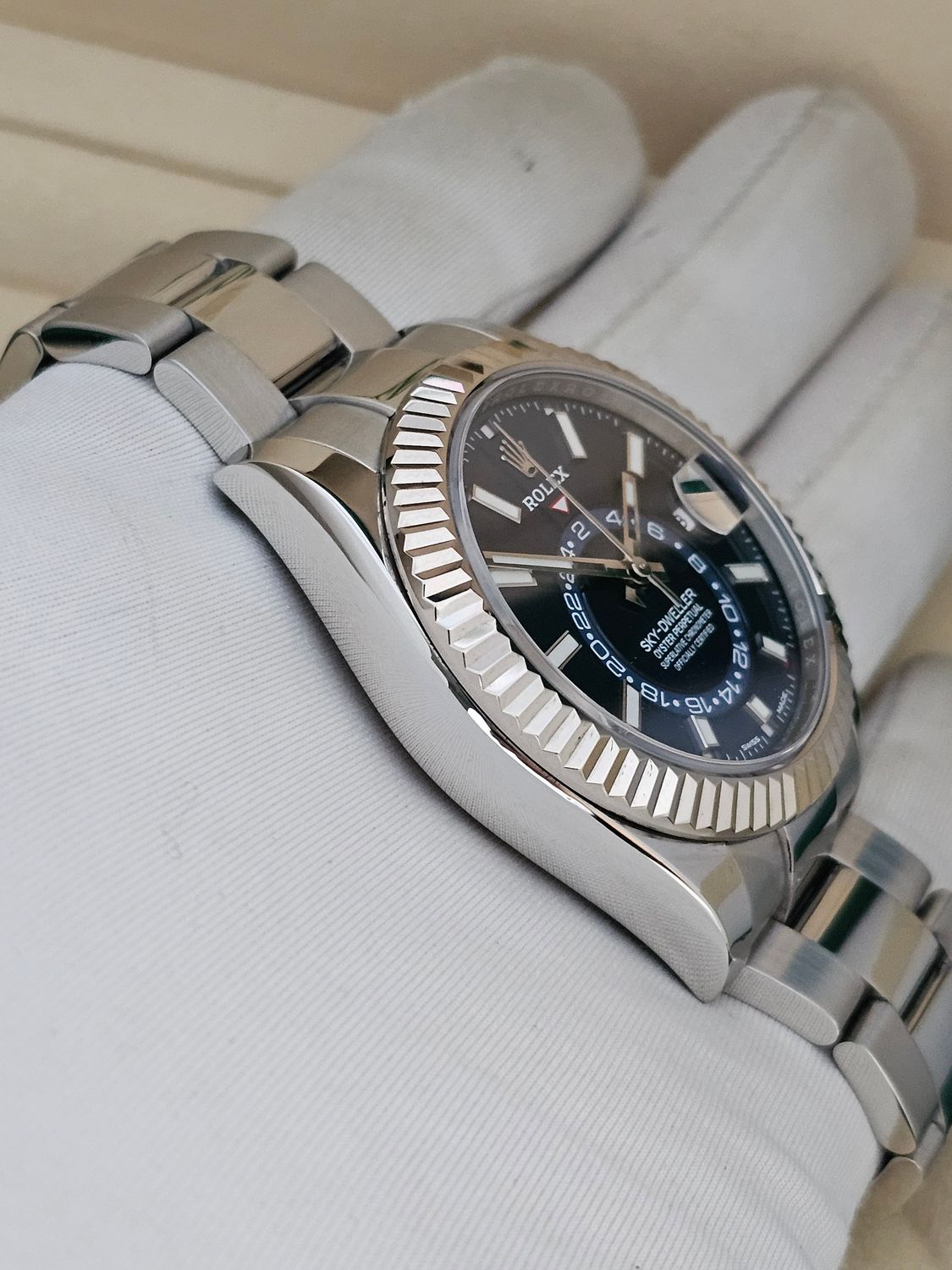 Rolex SkyDweller Watch, Blue Dial Ref 326934, 2019 Box &amp; Papers