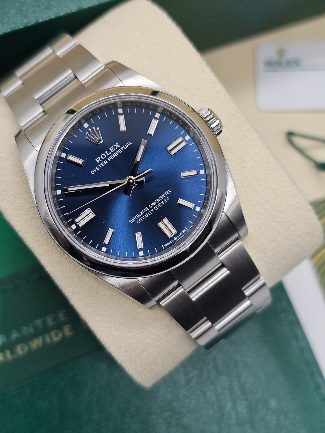 Rolex Oyster Perpetual Watch, 36mm 126000 Blue Dial, New/Unworn, 2023 Full Set