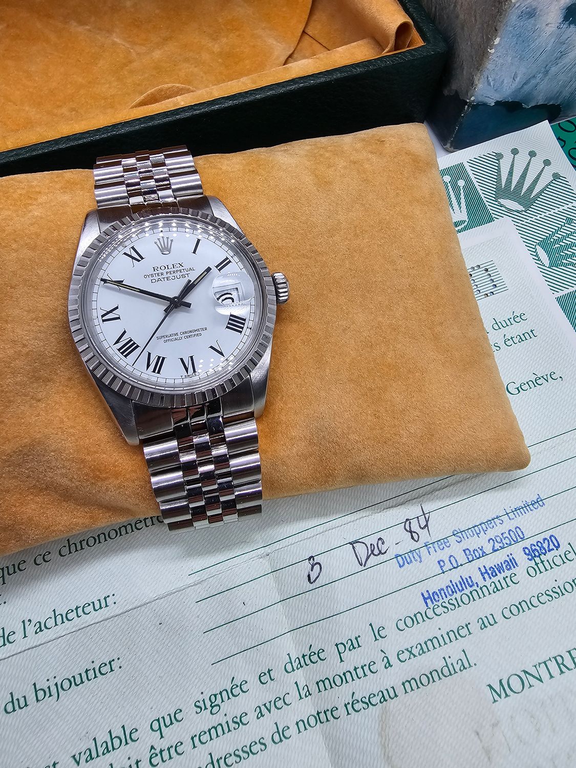 Rolex Datejust Vintage Watch 16030, Rare Buckley Dial, 1984 with Box &amp; Papers