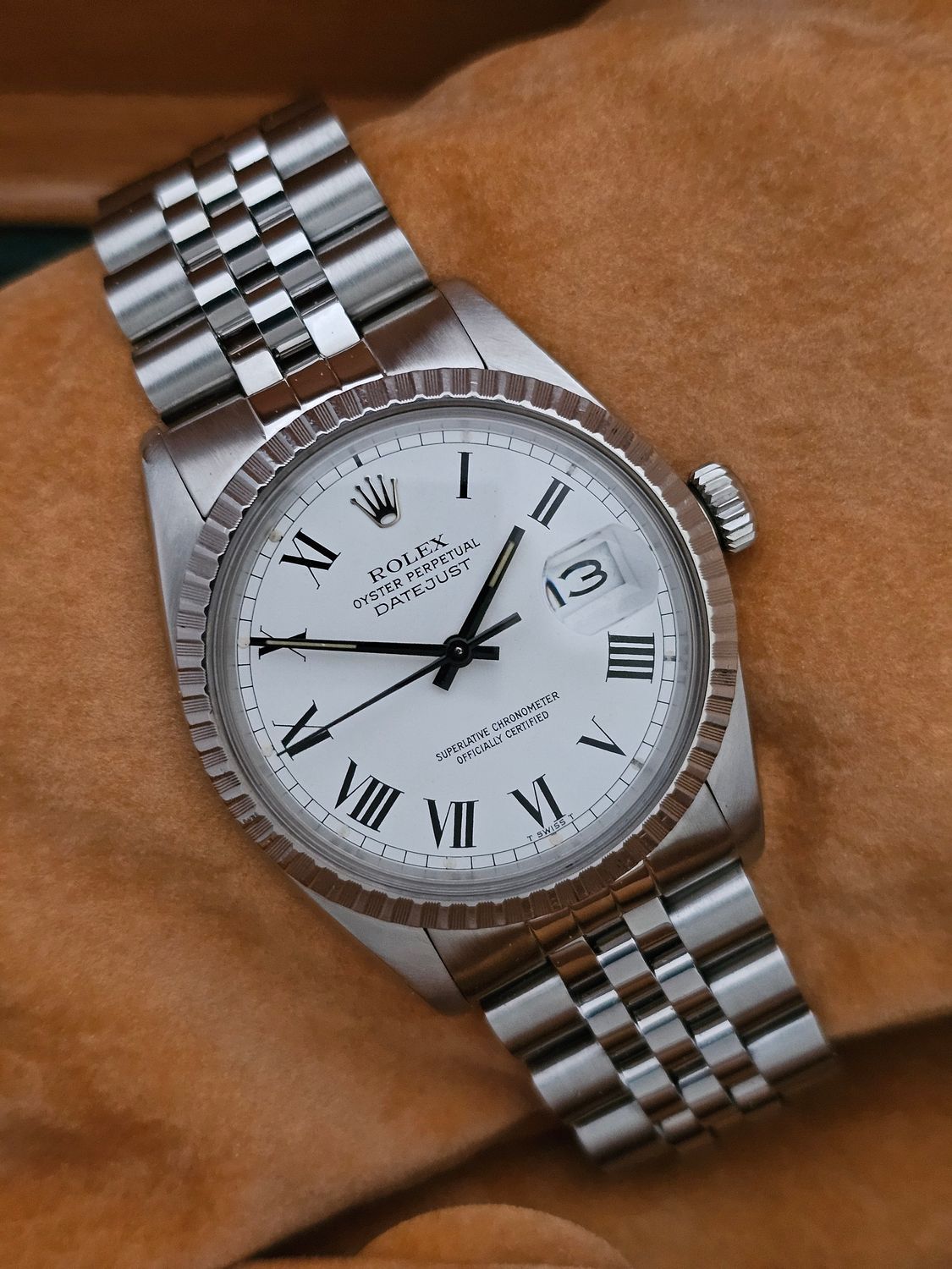 Rolex Datejust Vintage Watch 16030, Rare Buckley Dial, 1984 with Box &amp; Papers
