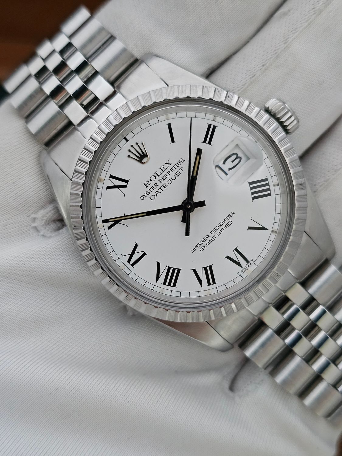 Rolex Datejust Vintage Watch 16030, Rare Buckley Dial, 1984 with Box &amp; Papers