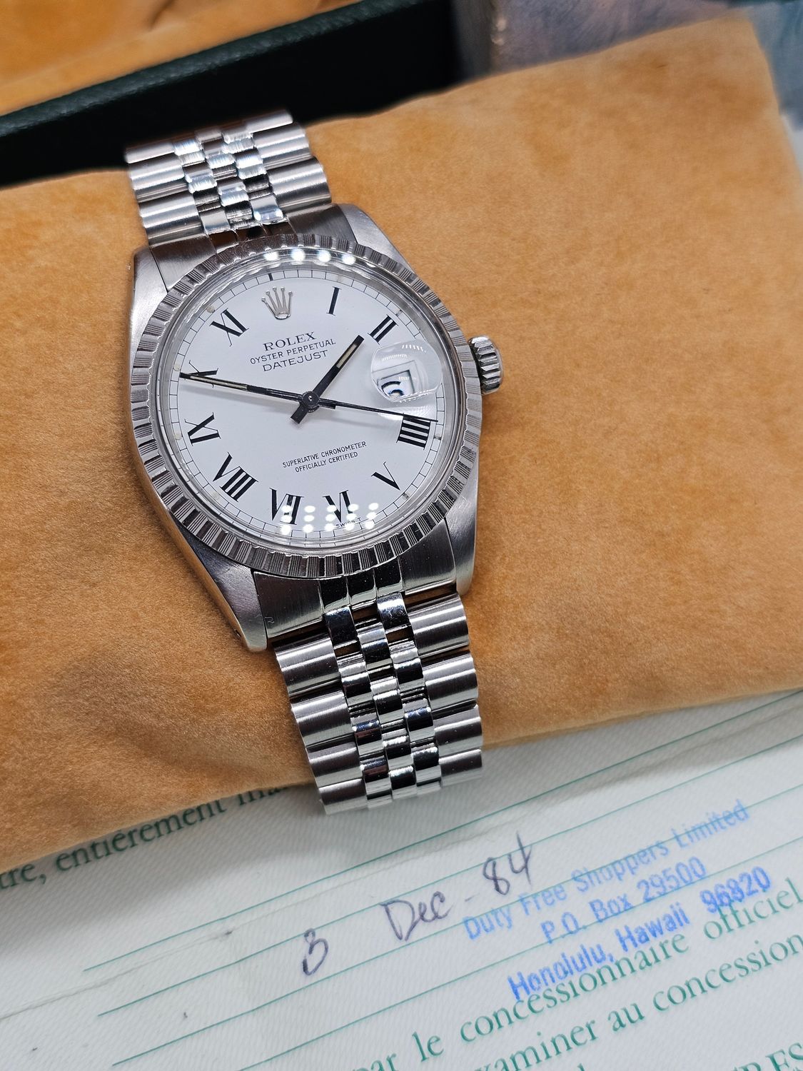 Rolex Datejust Vintage Watch 16030, Rare Buckley Dial, 1984 with Box &amp; Papers