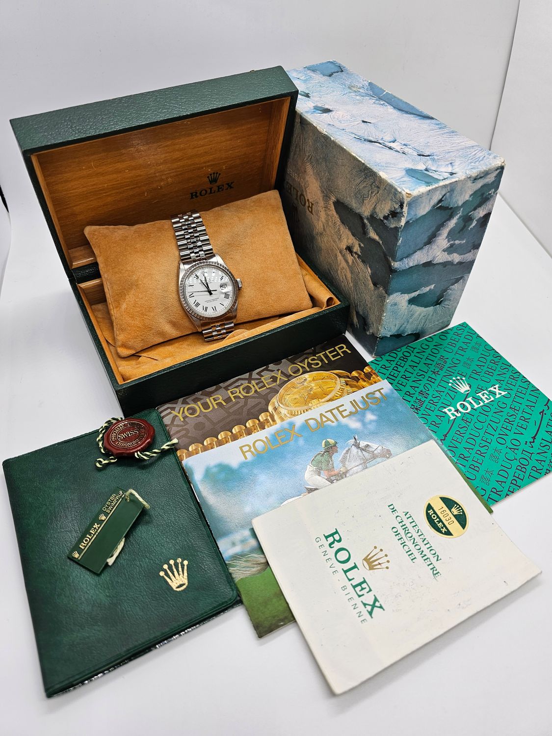 Rolex Datejust Vintage Watch 16030, Rare Buckley Dial, 1984 with Box &amp; Papers
