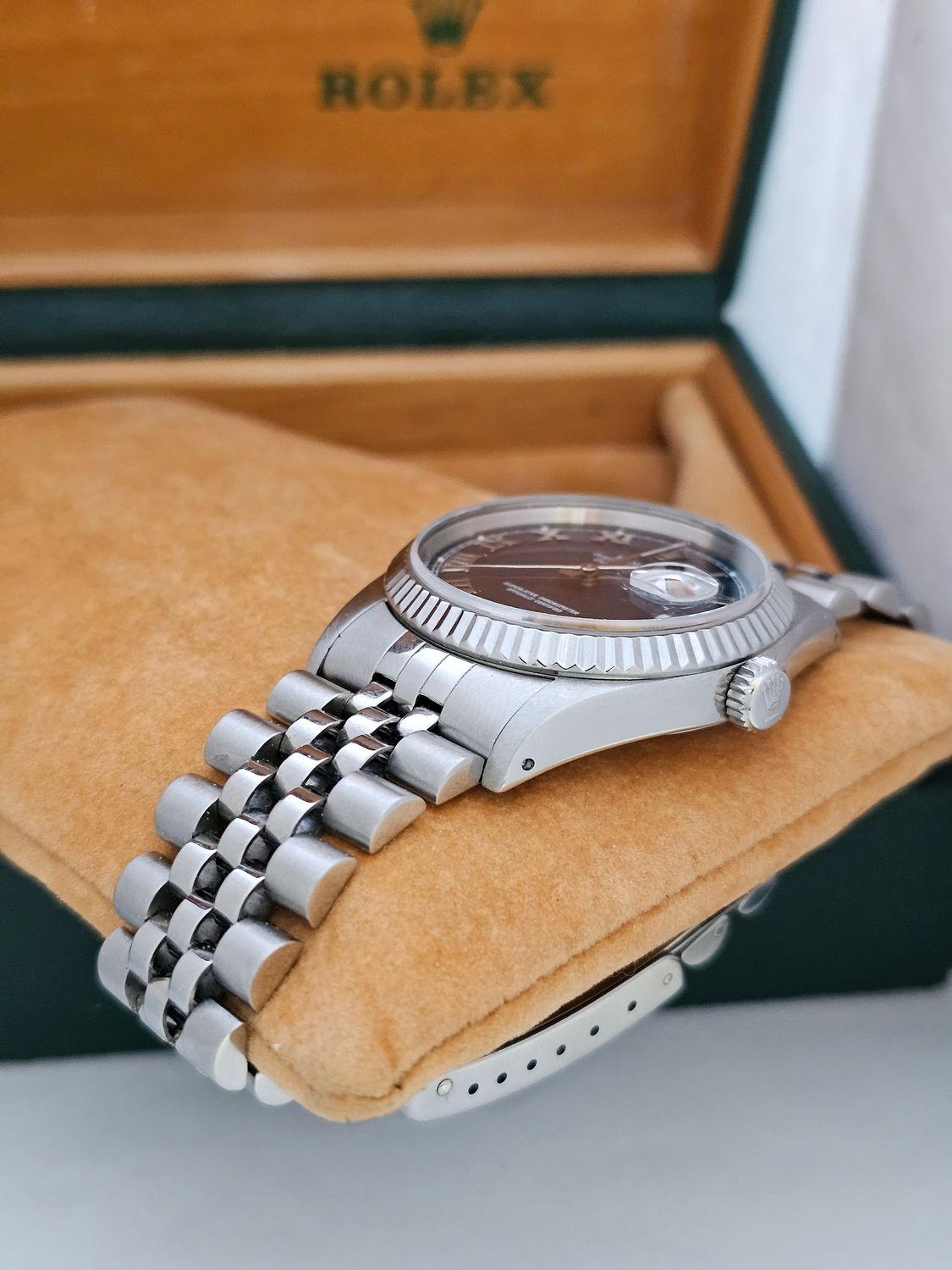 Rolex Datejust Watch, Ref 16220 36mm, 1993 Blue Roman Dial