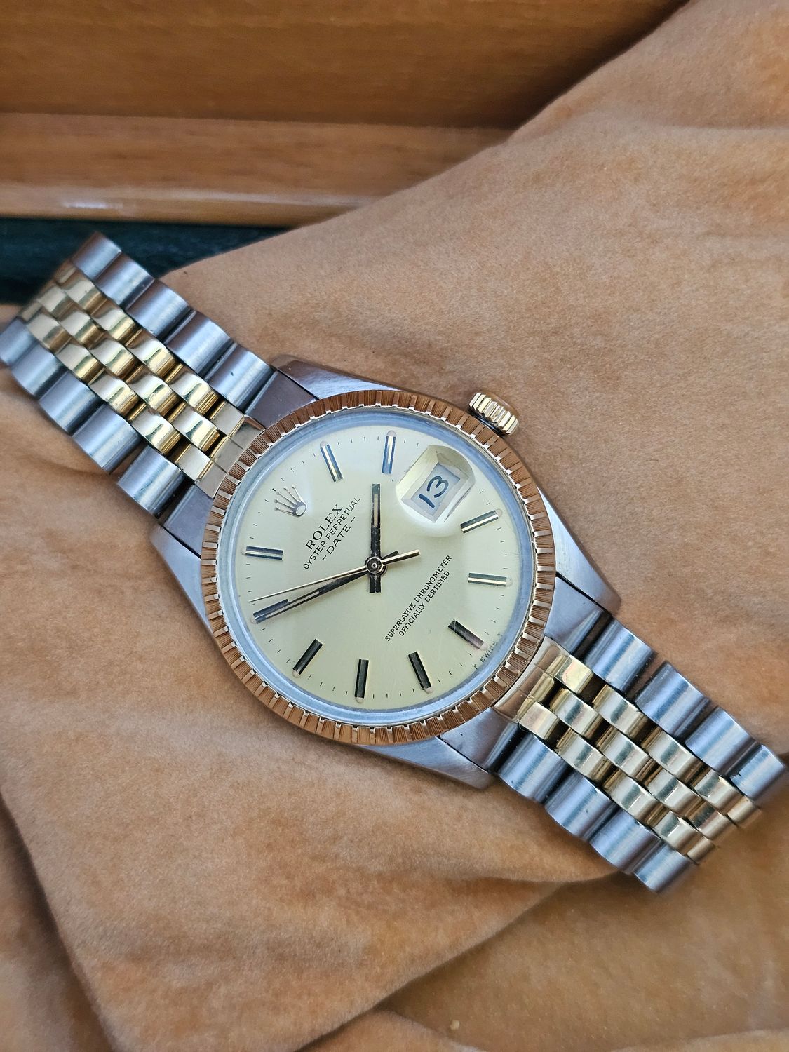 Rolex Date Watch, Ref 15053, 34mm Champagne Dial, Steel &amp; Yellow Gold