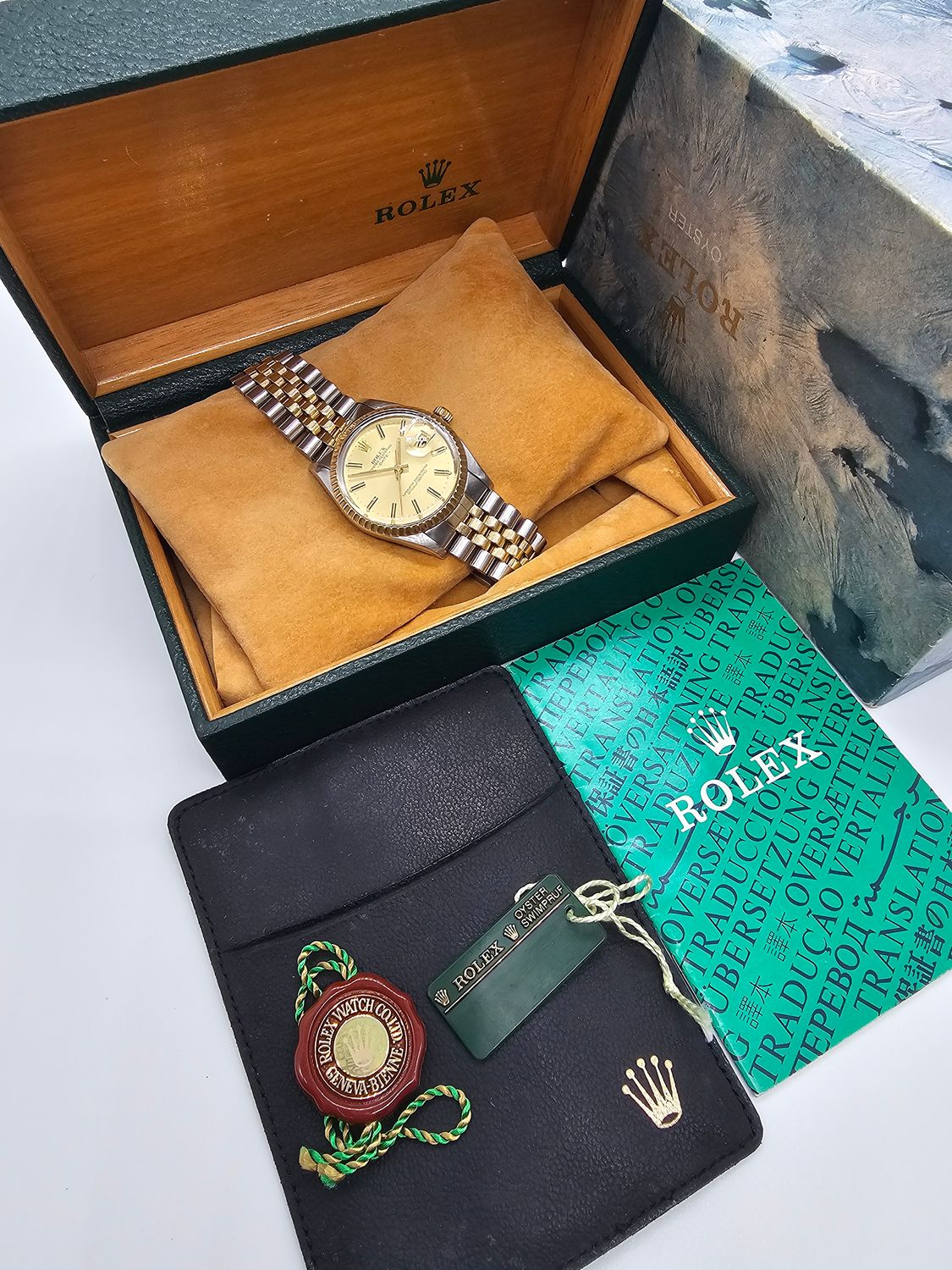 Rolex Date Watch, Ref 15053, 34mm Champagne Dial, Steel &amp; Yellow Gold