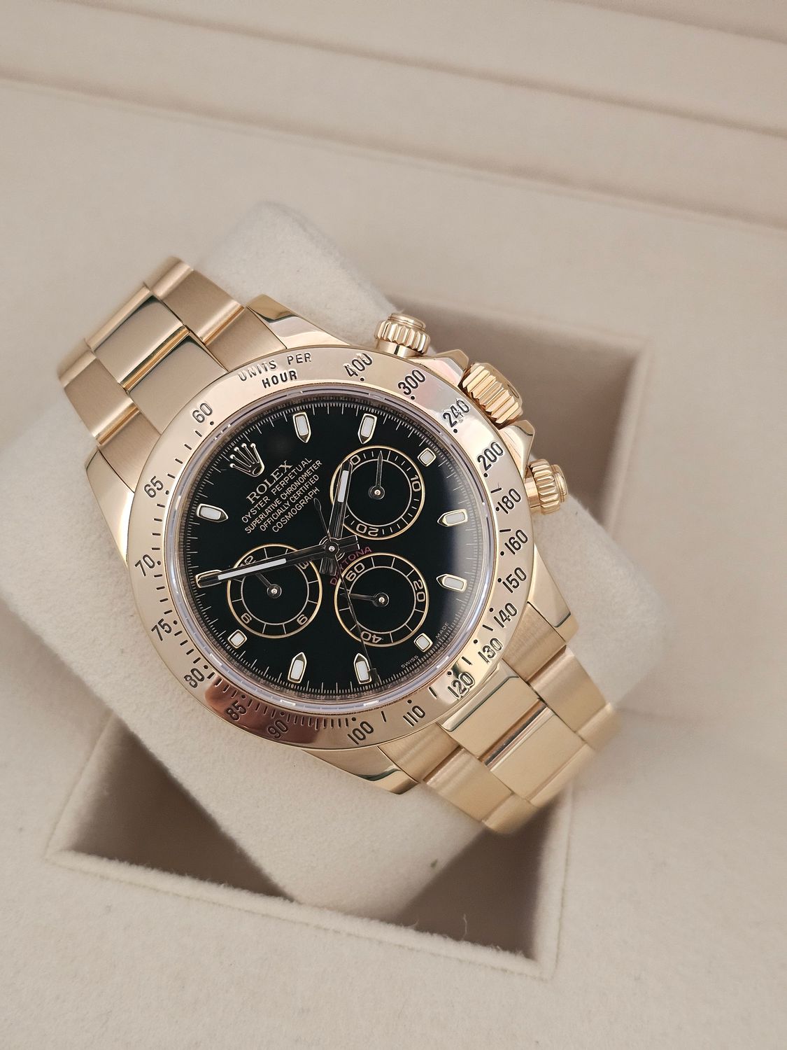 Rolex Daytona Watch 116528, 18k Yellow Gold, 2016 Box &amp; Papers