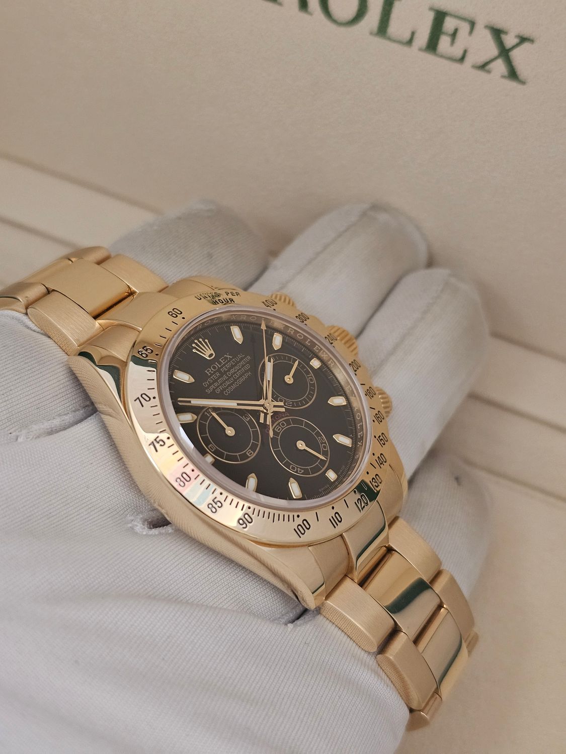 Rolex Daytona Watch 116528, 18k Yellow Gold, 2016 Box &amp; Papers