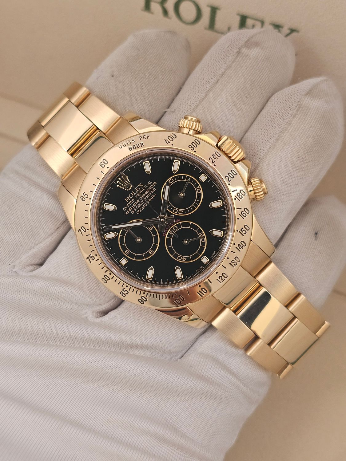 Rolex Daytona Watch 116528, 18k Yellow Gold, 2016 Box &amp; Papers