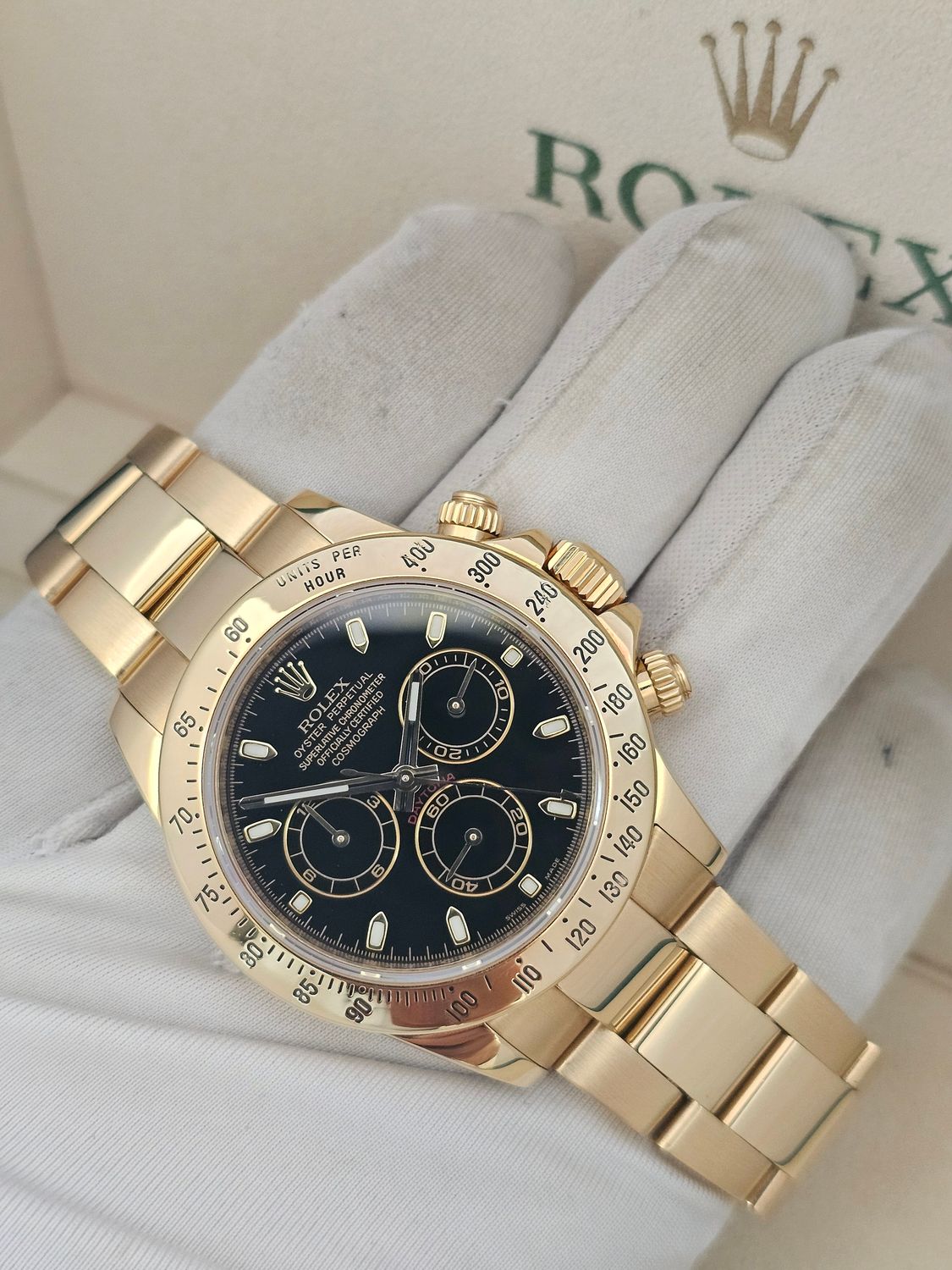 Rolex Daytona Watch 116528, 18k Yellow Gold, 2016 Box &amp; Papers