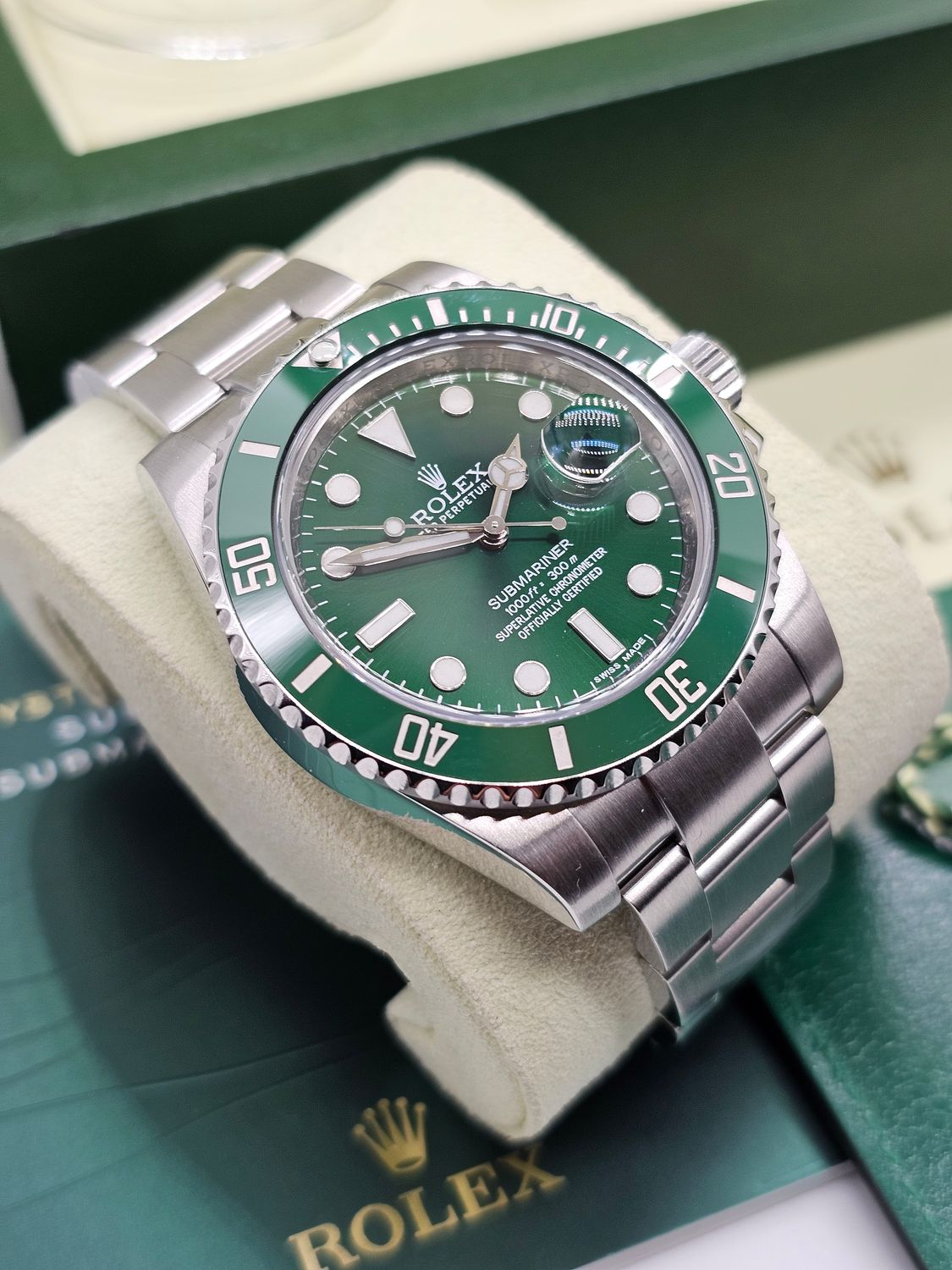Rolex Submariner Watch Hulk, Ref 116610LV, 2010 Excellent Condition