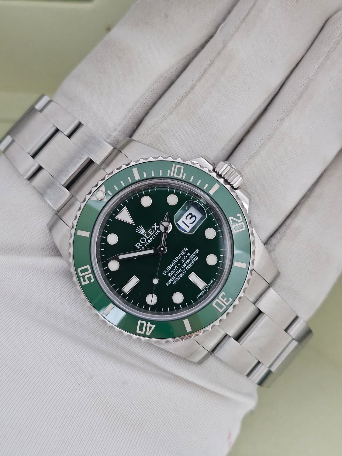 Rolex Submariner Watch Hulk, Ref 116610LV, 2010 Excellent Condition