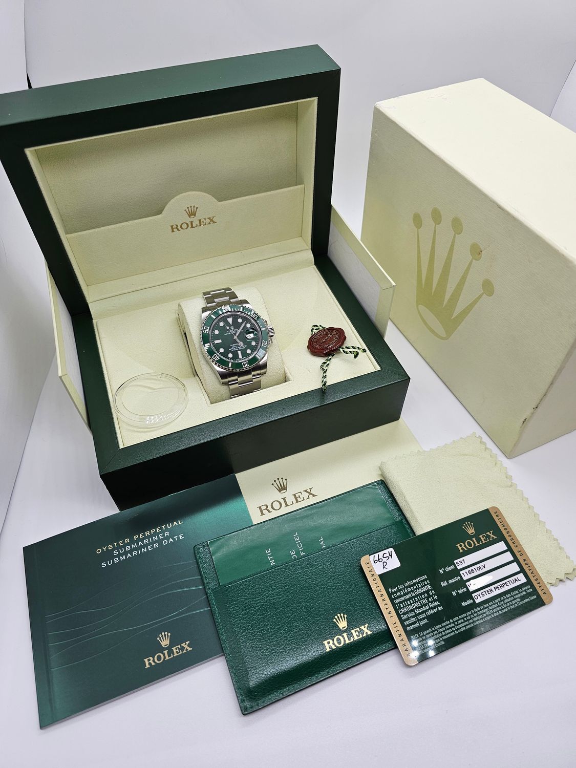 Rolex Submariner Watch Hulk, Ref 116610LV, 2010 Excellent Condition