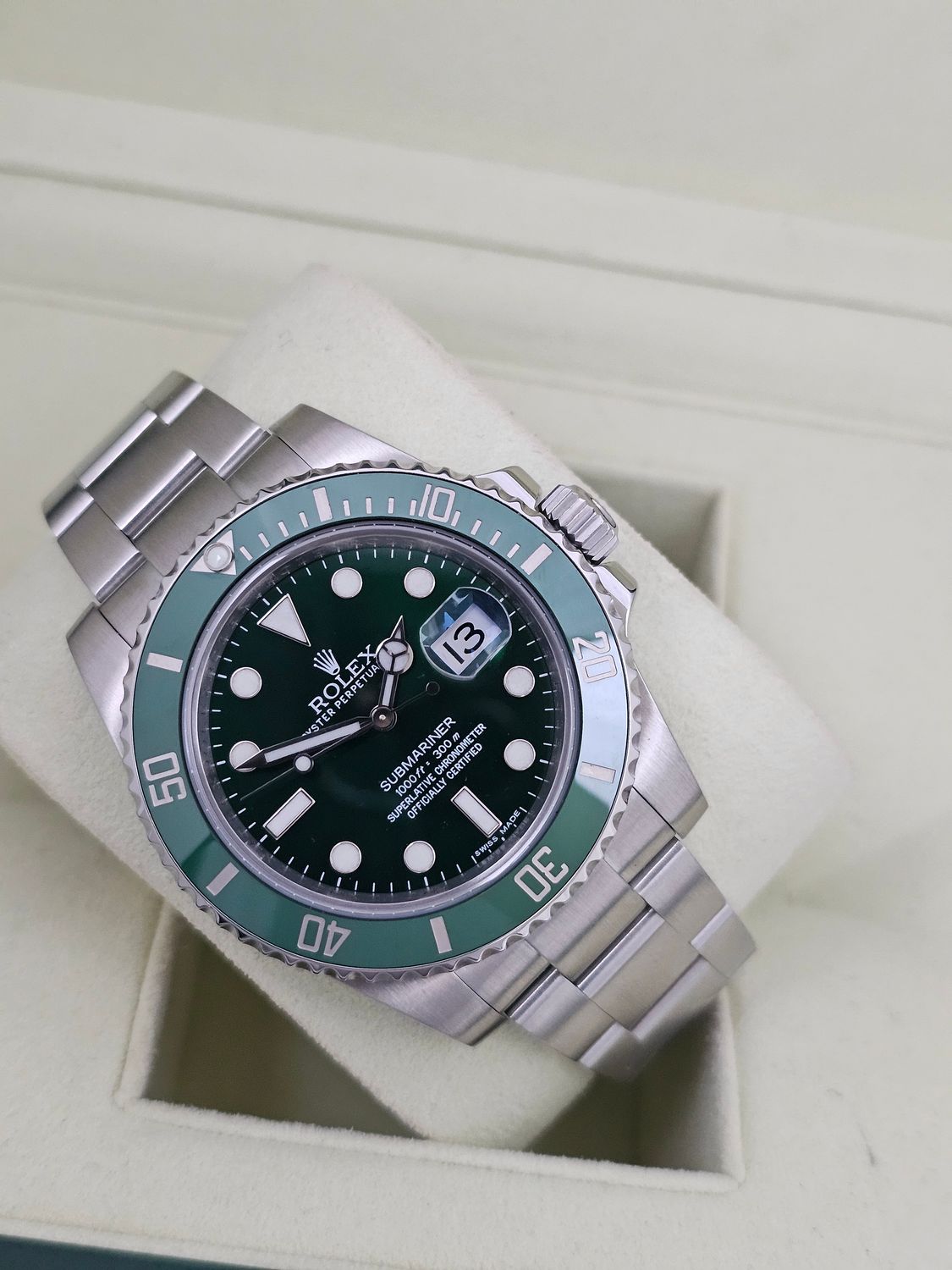 Rolex Submariner Watch Hulk, Ref 116610LV, 2010 Excellent Condition