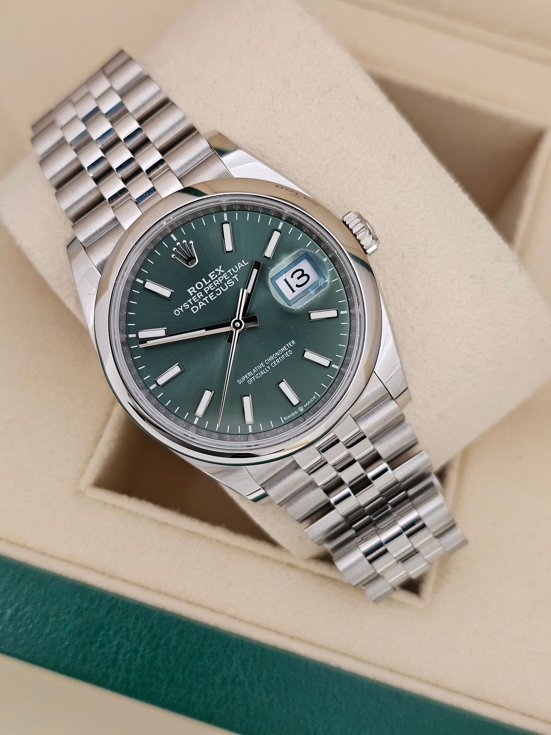 Rolex Datejust Watch, 36mm Mint Green Ref 126200 - 2022 Full Set