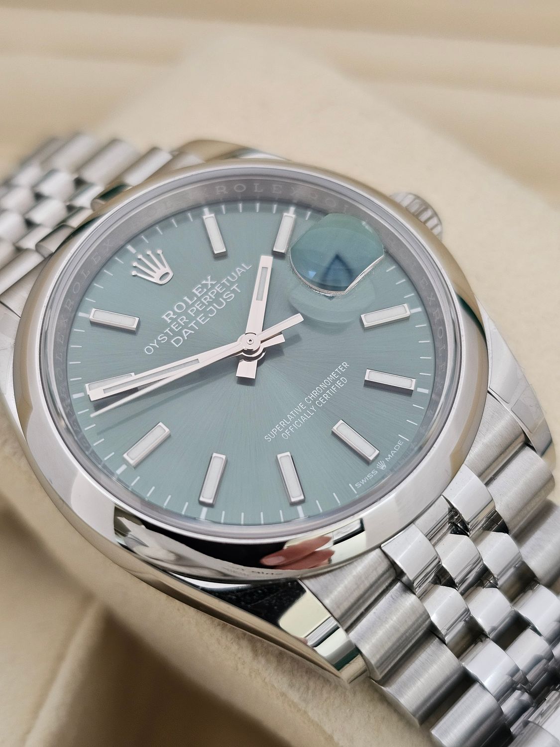 Rolex Datejust Watch, 36mm Mint Green Ref 126200 - 2022 Full Set