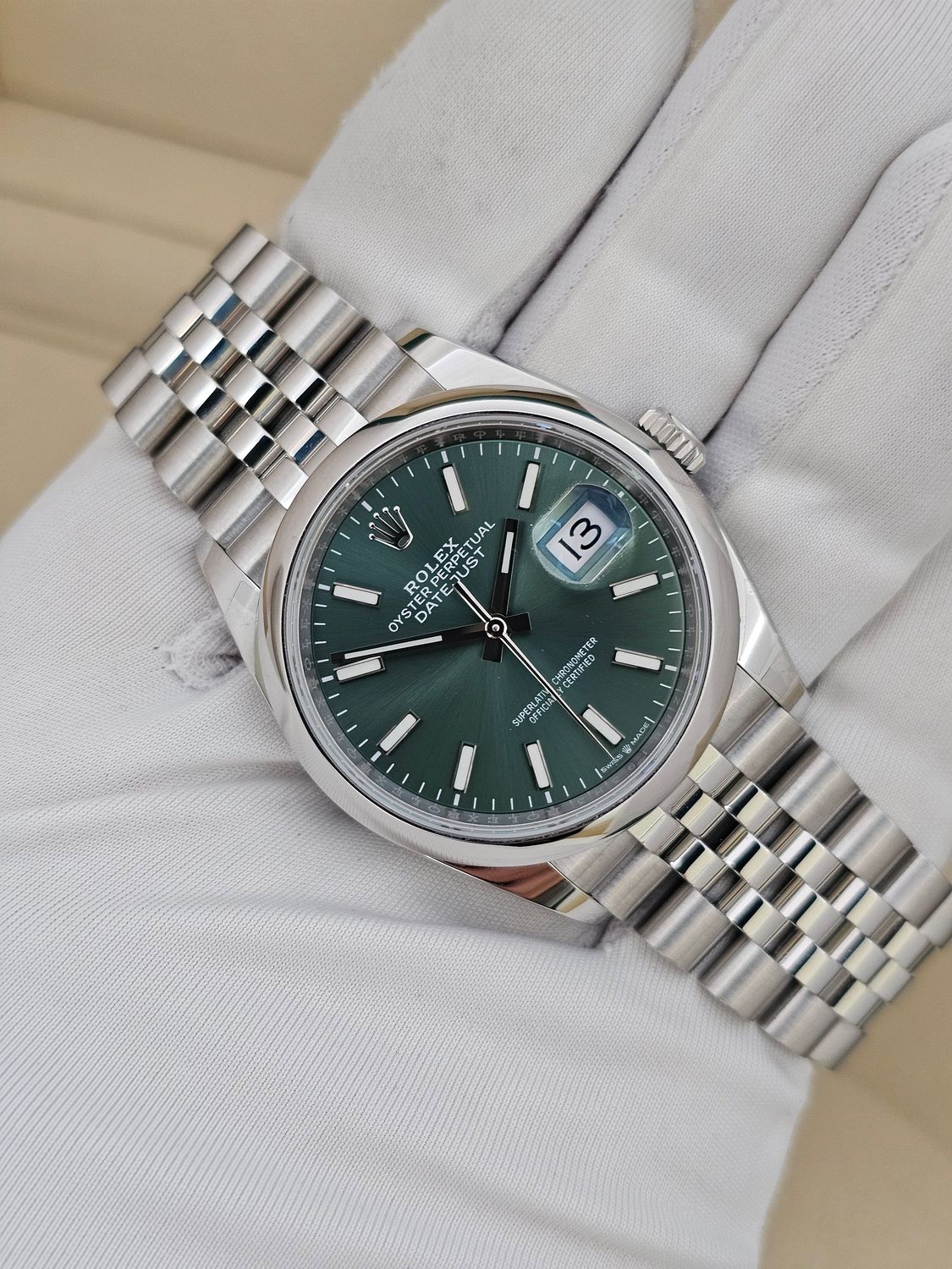 Rolex Datejust Watch, 36mm Mint Green Ref 126200 - 2022 Full Set