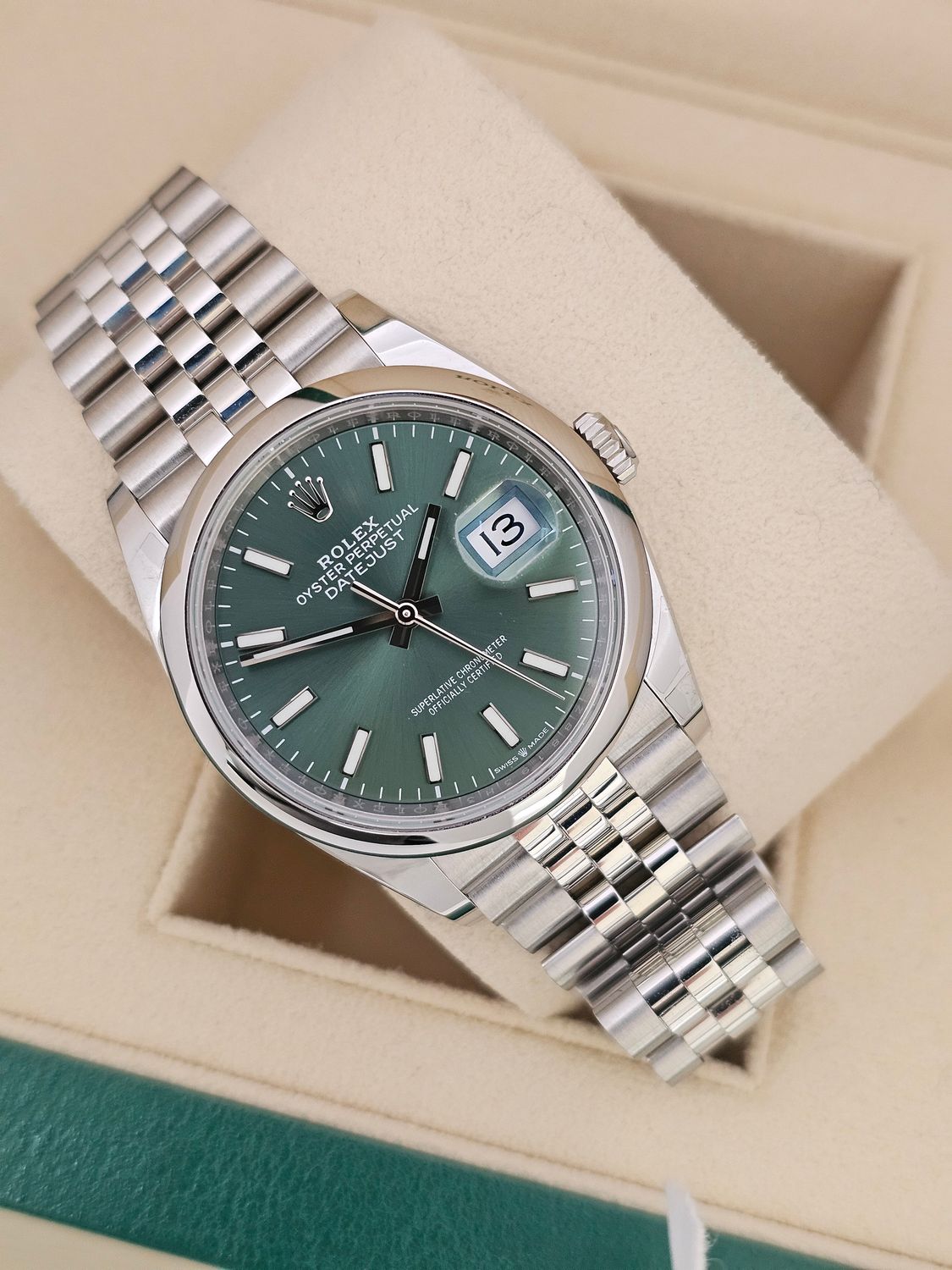 Rolex Datejust Watch, 36mm Mint Green Ref 126200 - 2022 Full Set