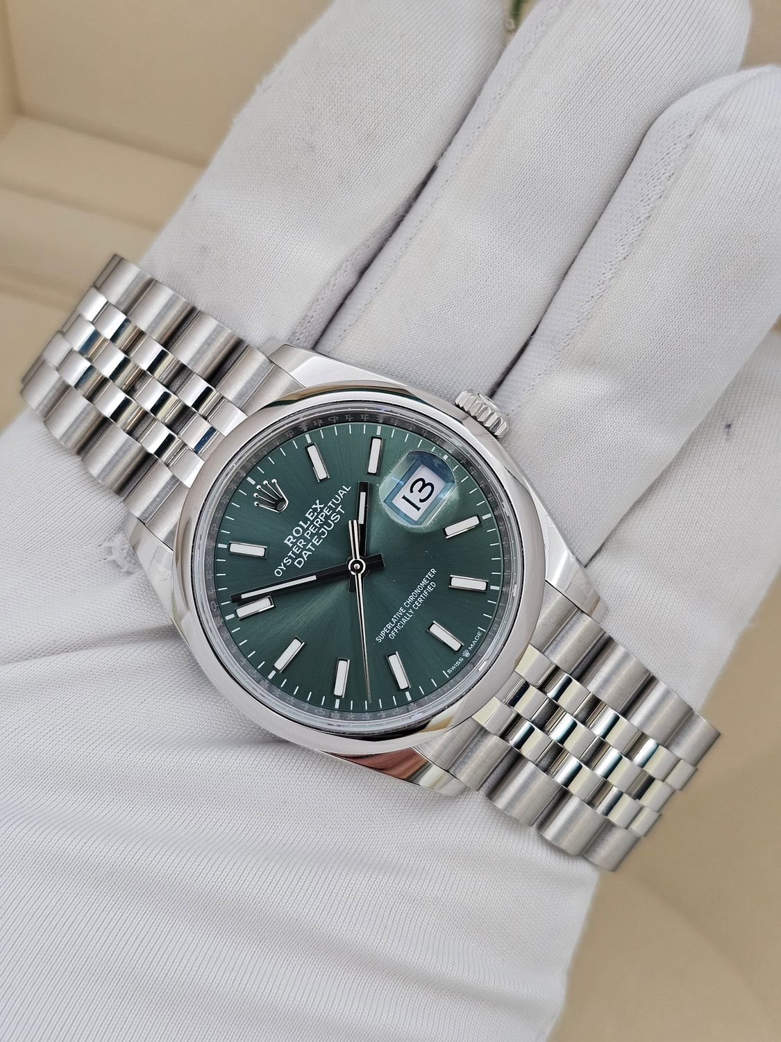Rolex Datejust Watch, 36mm Mint Green Ref 126200 - 2022 Full Set